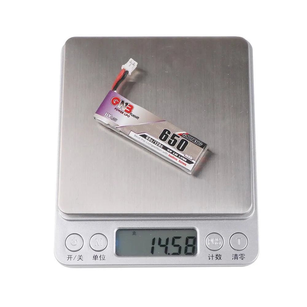 GNB 4-Pack 650mAh 1S 3.8V High Voltage LiPo Battery 60C with JST PH 2.0 Connector - Compatible with FPV Drones, Whoop, mCPX - Perfect for Racing, Freestyle Flying & Long Flight Time