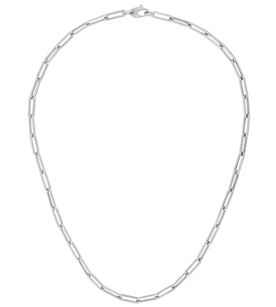 10K Gold 4.2mm Paperclip Chain Necklace for Women - Dainty Layering Jewelry for Everyday Wear, Gift Giving & Special Occasions
