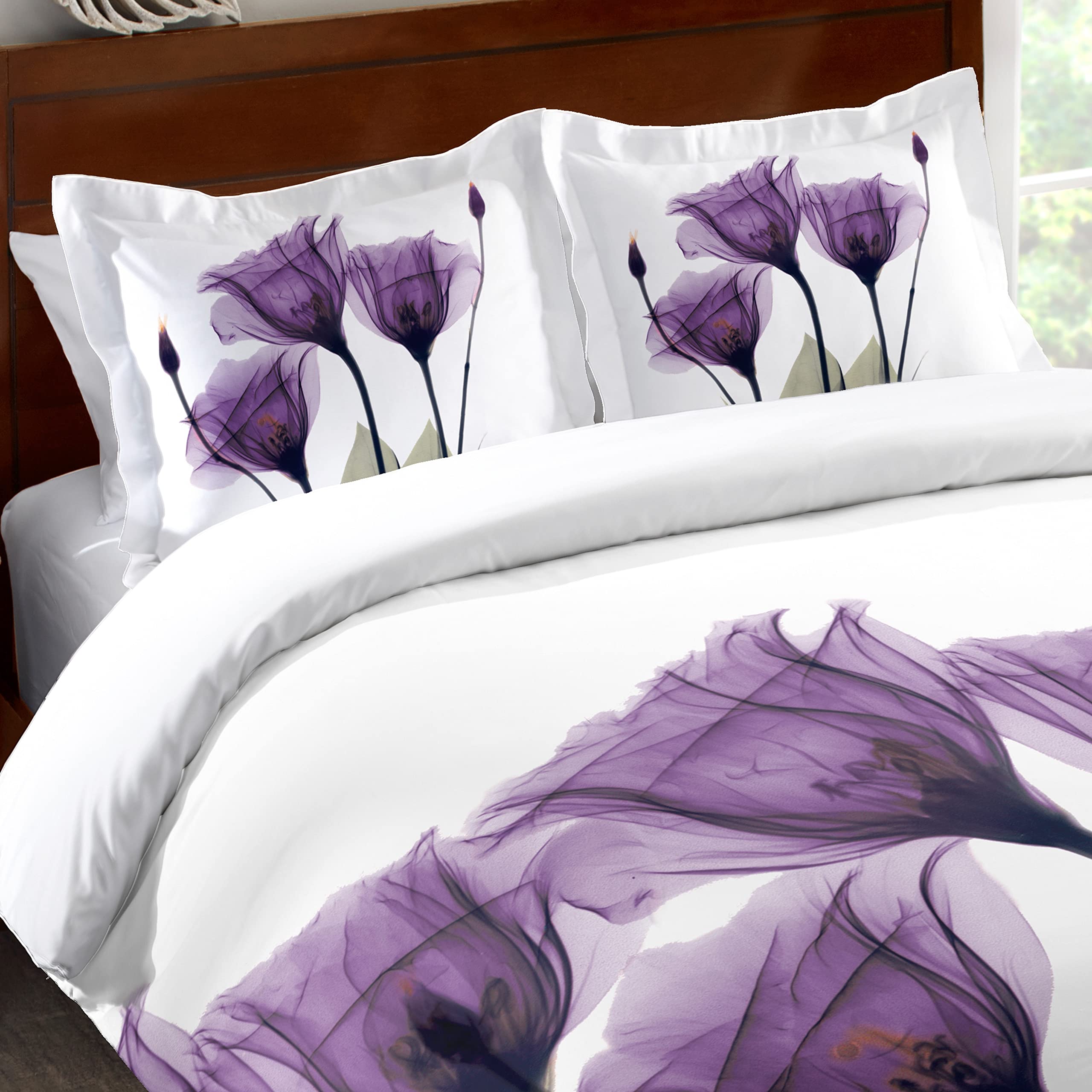 Laural Home Gentian Hope Standard Comforter Sham - Premium Cotton Bedding Set for Queen/King Size Beds - Perfect for Master Bedroom, Guest Room & Hotel Decor