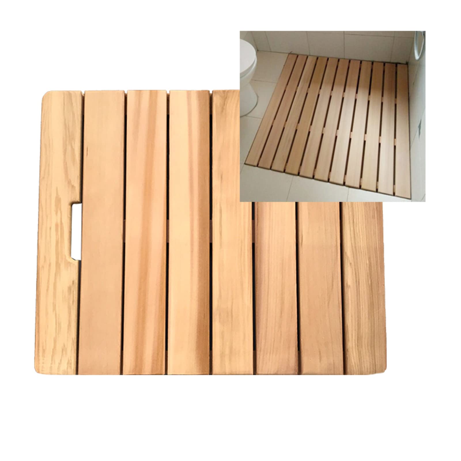 Premium Bamboo Bath Mat - Non-Slip Wooden Duckboard for Bathroom, Shower, Bathtub & Spa - Waterproof Large Floor Mat (30x43in) - Customizable Size - Perfect for Wet Areas, Sauna & Home Decor