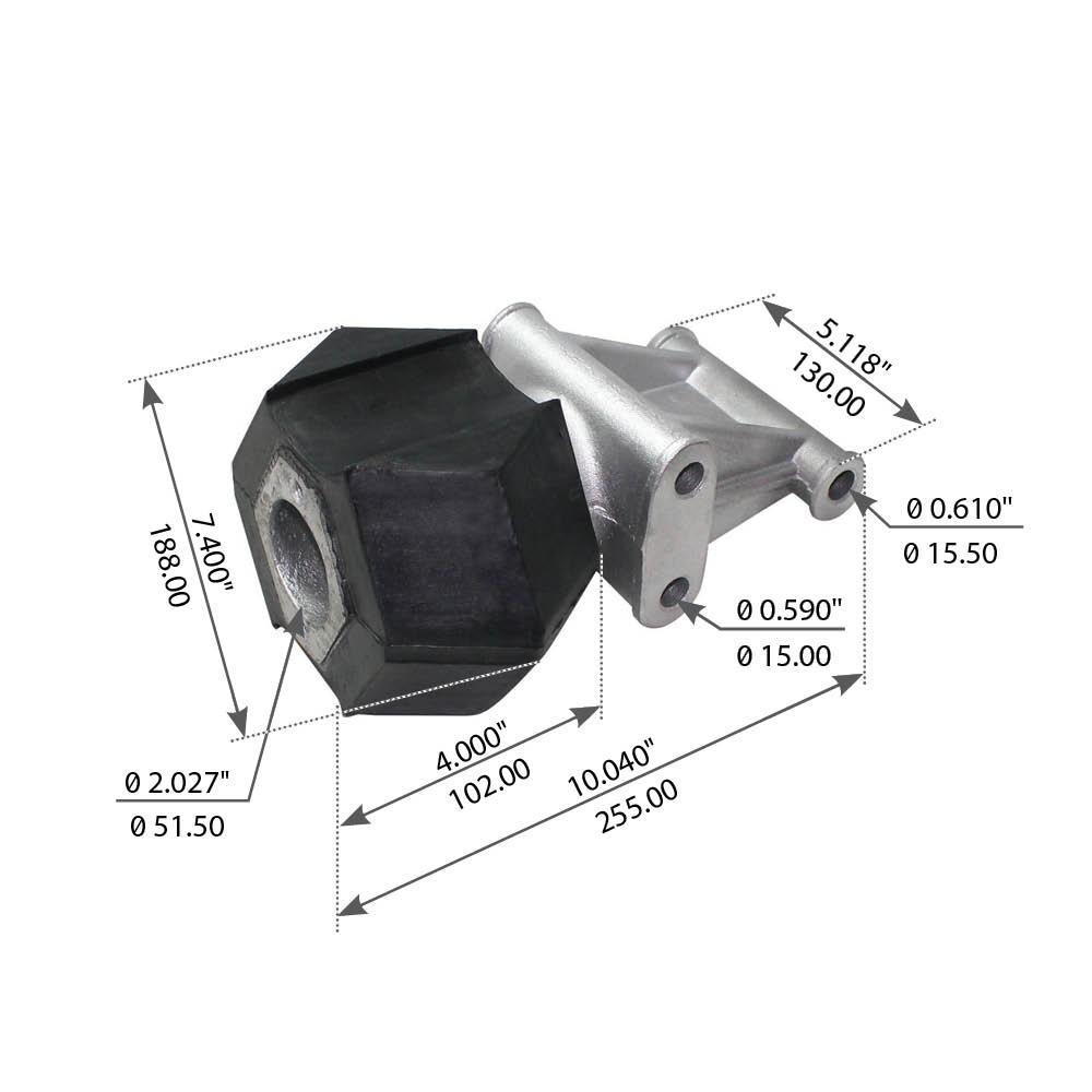 Volvo Truck & Bus Transmission Mount Replacement - Fits Models 1573891 & 3036614 | Heavy-Duty Suspension Part for Smooth Ride & Vibration Reduction