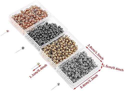 800Pcs Colorful Ball Head Sewing Pins for Dressmaking & Crafts