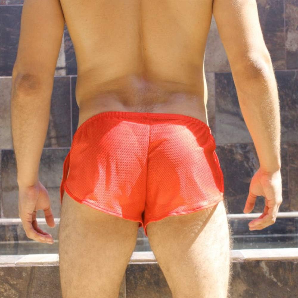 Sexy Men's Split Side Athletic Shorts - Breathable Mesh Fabric with Large Side Splits for Running, Gym & Summer Workouts