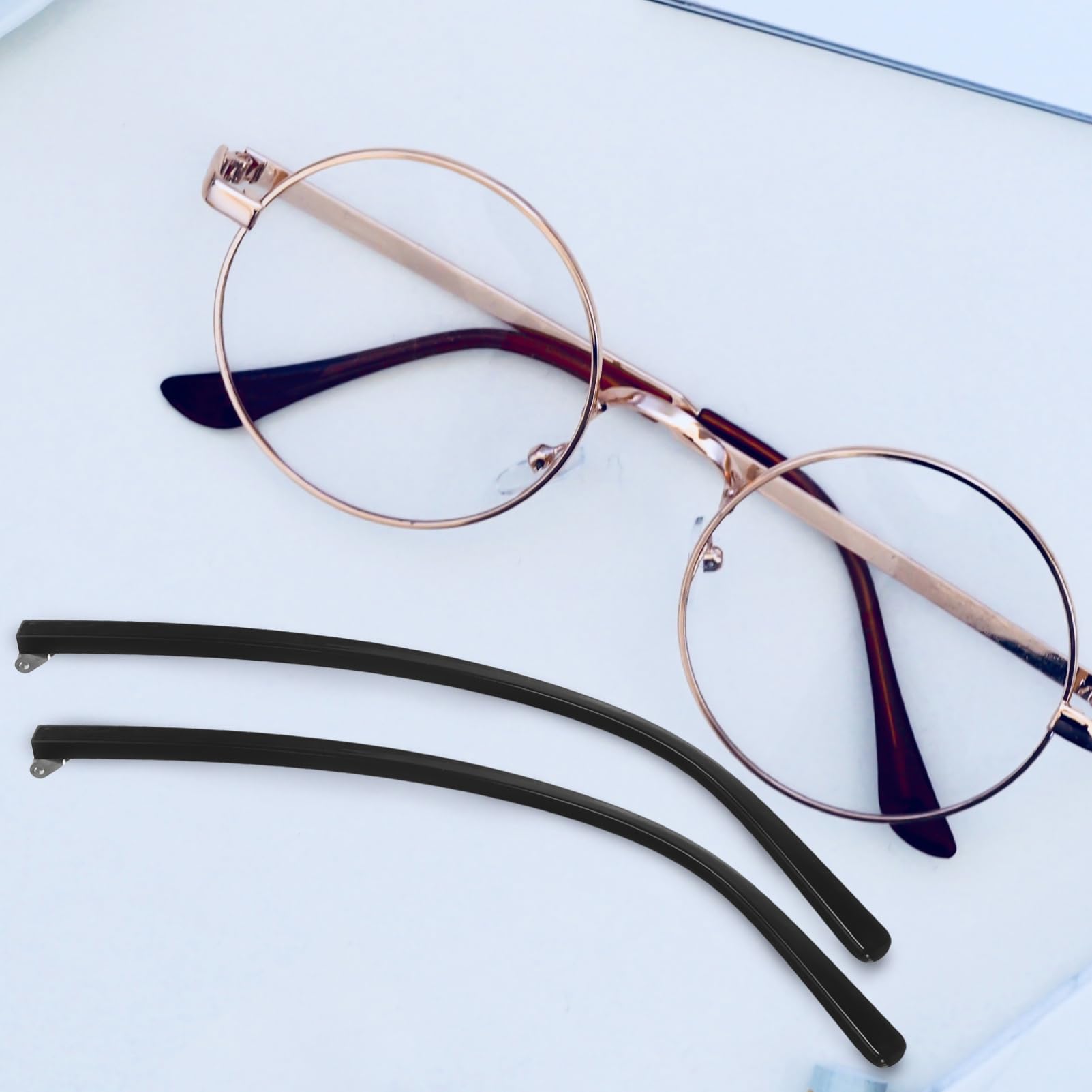 Minkissy 1 Pair Replacement Eyeglass Temples - Universal Metal Glasses Arms for Eyeglass Frames - Perfect for Reading, Driving & Everyday Use
