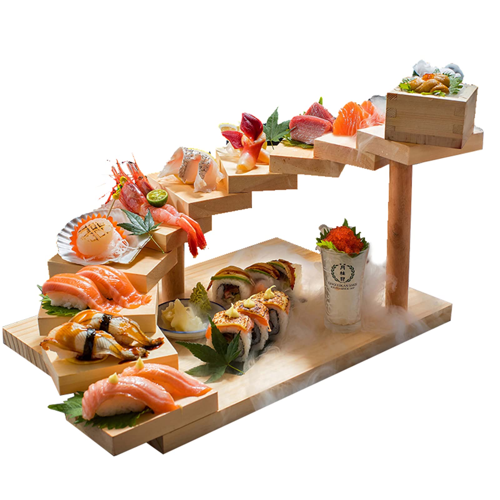 AIZYR Japanese Style Wooden Sushi Serving Boat - Elegant Sashimi & Sushi Platter for Parties, Housewarming, Wedding Gifts - Perfect for Dinner Parties, Japanese Cuisine Presentation, and Special Occasions