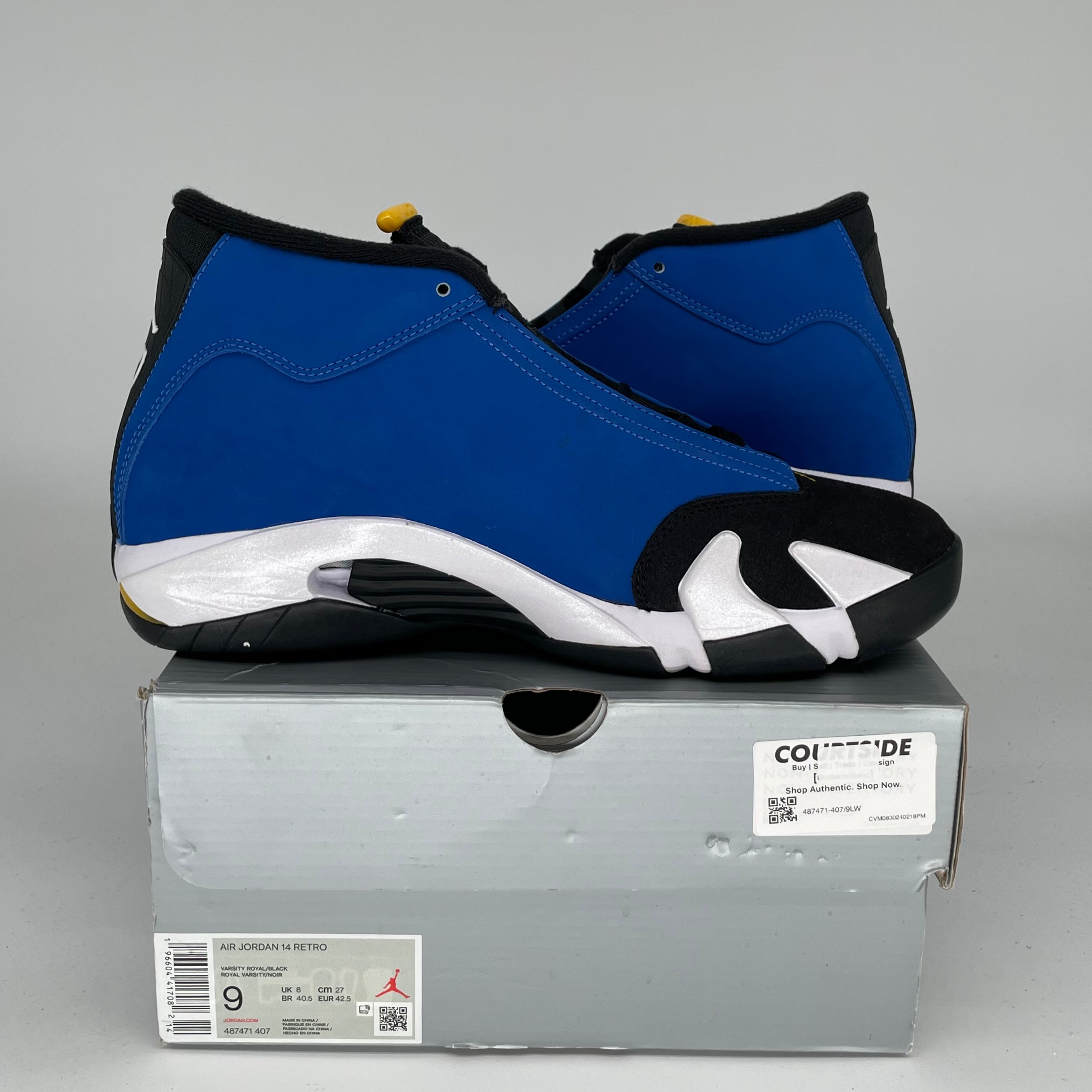 Original: AIR JORDAN 14 LANEY SIZE 9 487471 407   Optimized: **Authentic Air Jordan 14 Retro 'Laney' Basketball Shoes - Size 9 (487471-407) - Perfect for Sneaker Collectors & Court Performance**