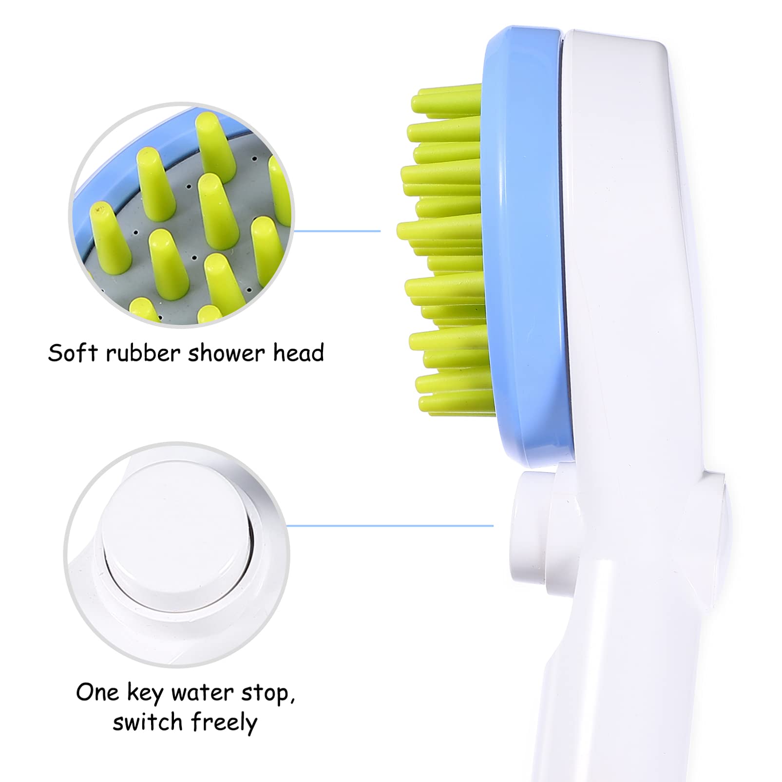 Balacoo Pet Shower Brush - Dog Grooming Comb & Massage Scrubber for Bath Time, Puppy Shower Sprayer with Ergonomic Handle - Perfect for Dog Wash, Puppy Bath & Pet Spa Days