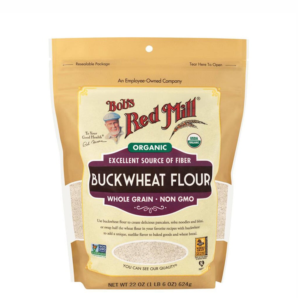 Organic Buckwheat Flour by Bob's Red Mill - Gluten-Free, Non-GMO, Whole Grain for Baking Pancakes, Bread & Healthy Recipes