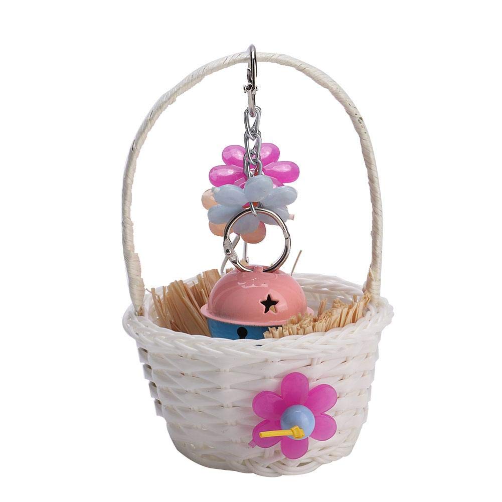 Colorful Woven Bird Basket Toy - Chew-Proof & Durable Small Pet Playhouse for Parrots, Cockatiels & Lovebirds - Perfect for Cage Enrichment & Interactive Playtime
