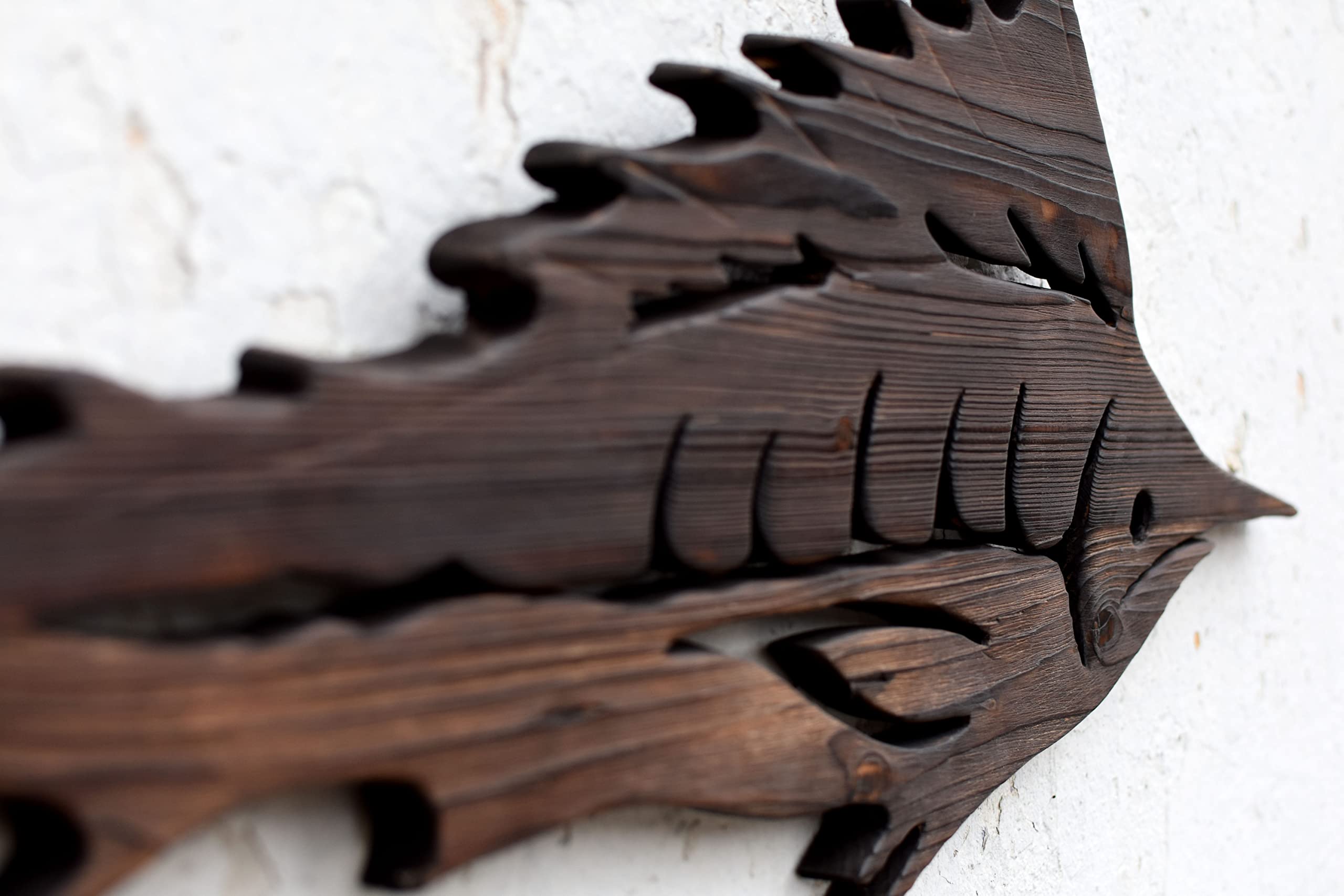 Hand Carved Wooden Marlin Wall Art - Coastal Fish Sculpture Decor for Beach House, Living Room & Office (Brown)
