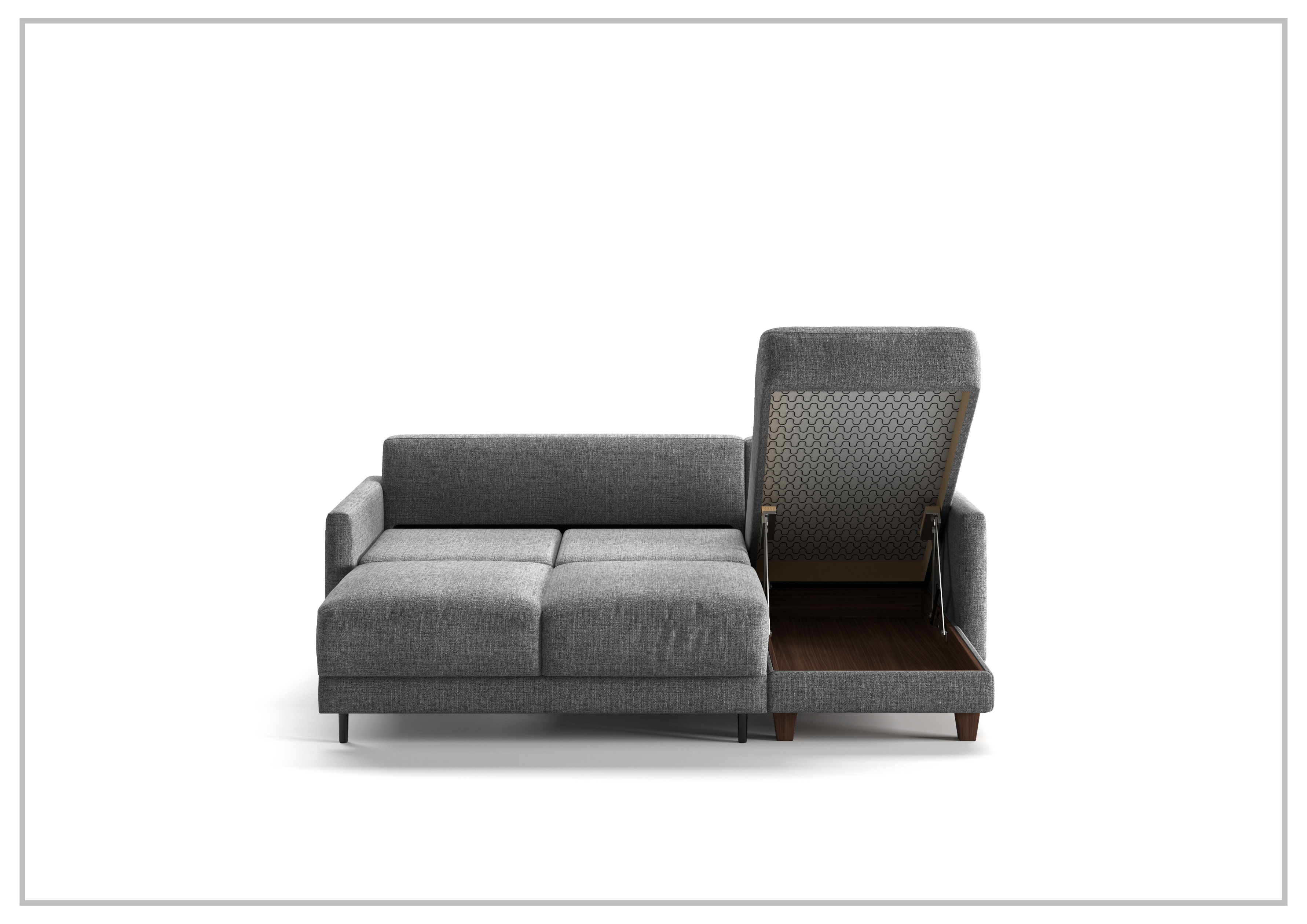Luonto Martta Fabric Full XL Sectional Sleeper Sofa with Reversible Chaise - Modern Convertible Couch Bed for Living Room, Guest Room & Small Spaces