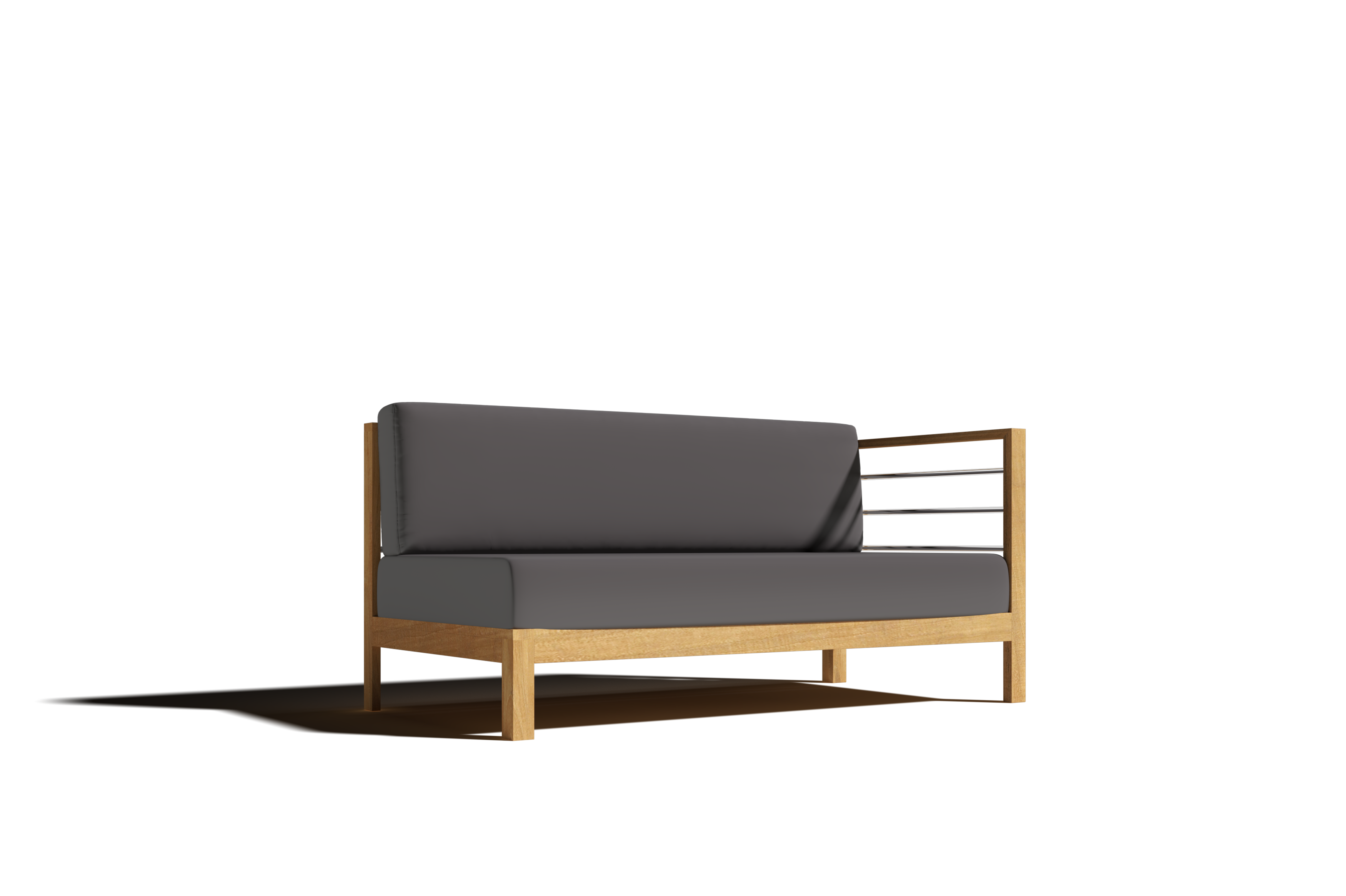 Premium 7-Piece Teak Outdoor Sectional Deep Seating Set with Sunbrella Charcoal Cushions - Durable Patio Furniture for Backyard, Poolside & Garden Relaxation