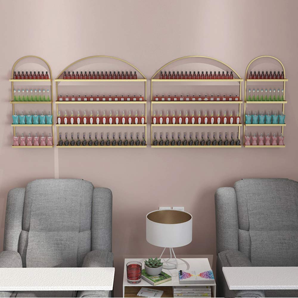 Wall-Mounted Metal Nail Polish Display Stand - 36 Bottle Capacity for Salon Organization | Lipstick, Essential Oil & Perfume Storage Rack | Perfect for Nail Salons, Beauty Shops & Home Vanity Display