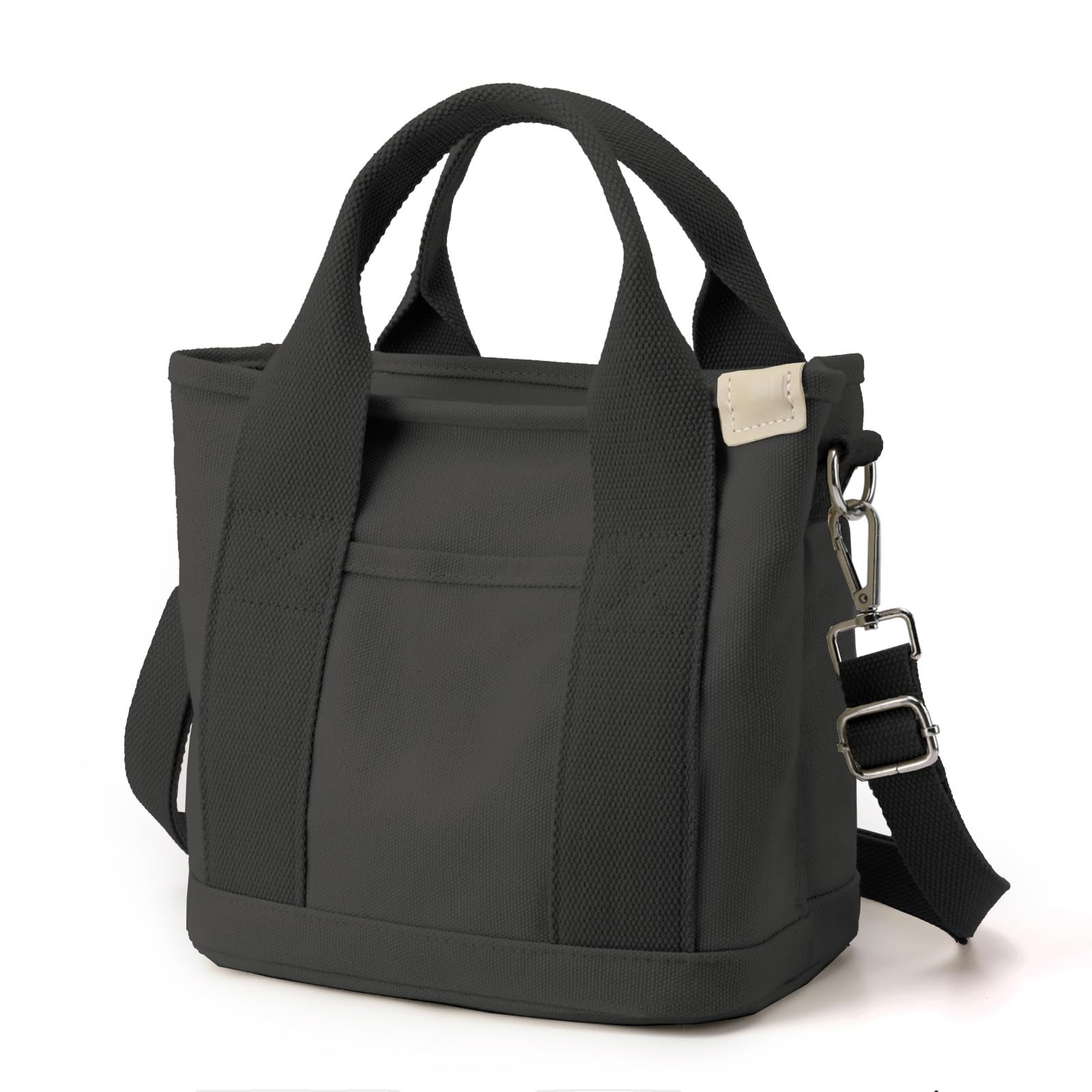 Women's Small Canvas Tote Bag with Zipper - Crossbody Shoulder Handbag Messenger Purse for Shopping, School, Work & Travel | Lightweight Durable Everyday Carry Bag for Commute, Errands & Outings