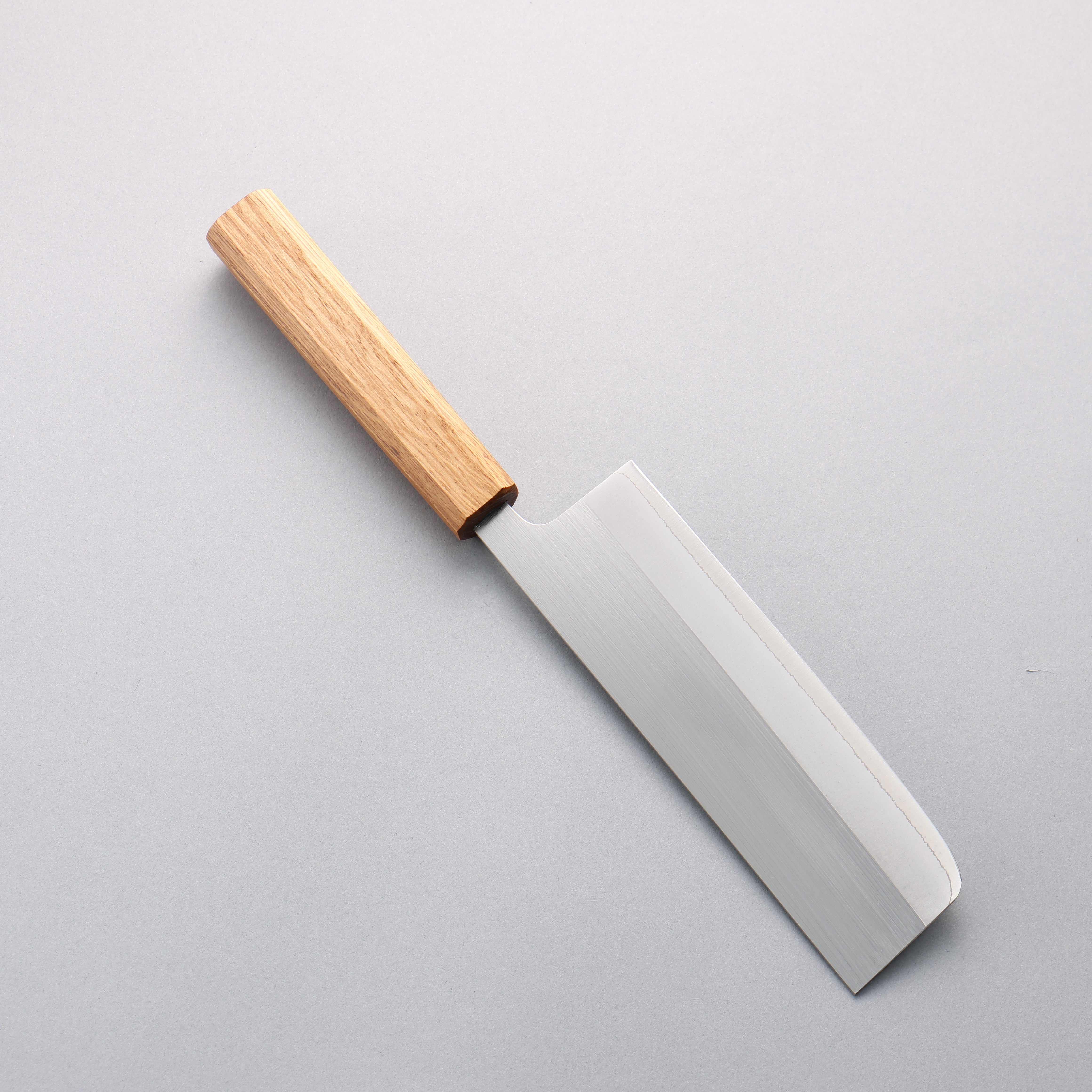 Premium Seisuke SRS13 Japanese Nakiri Knife 165mm - Vertical Brushed Finish with Oak Handle - Perfect for Slicing Vegetables, Herbs & Sushi Prep - Ideal for Home Chefs & Professional Kitchens