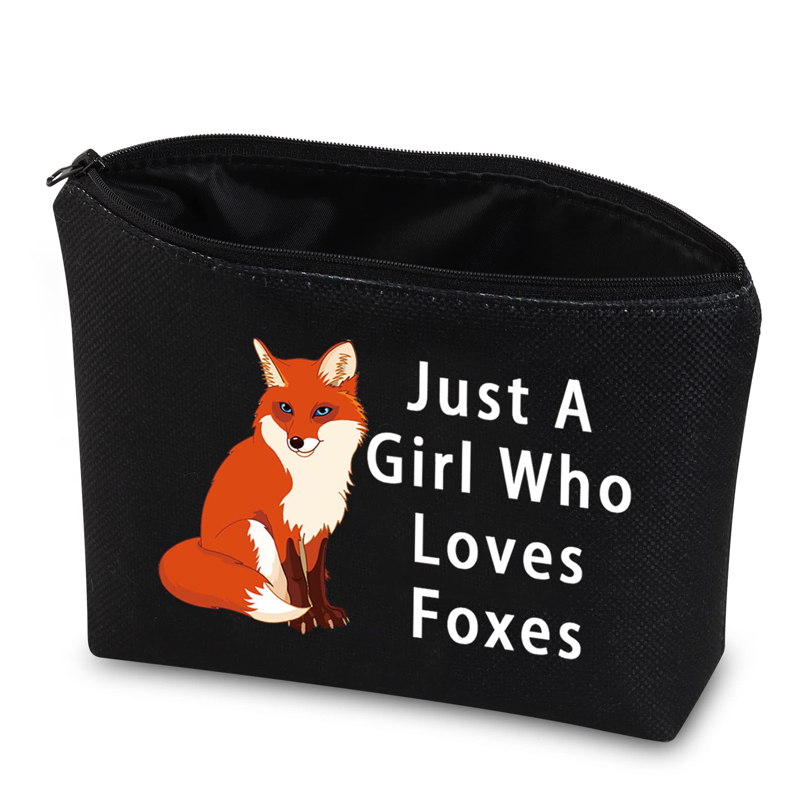 Cute Fox Cosmetic Bag - Fox Lover Gift Makeup Pouch for Women, Travel Toiletry Organizer with Fox Print - Perfect for Travel, Gym & Daily Use (BL-Loves Foxes Bag)