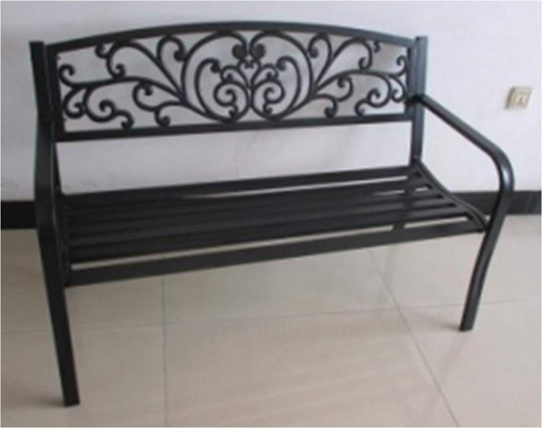 Hi-Line Gift 78651-BK 50-Inch Black Scroll Backrest Garden Bench for Outdoor Patio, Porch, and Lawn Decor