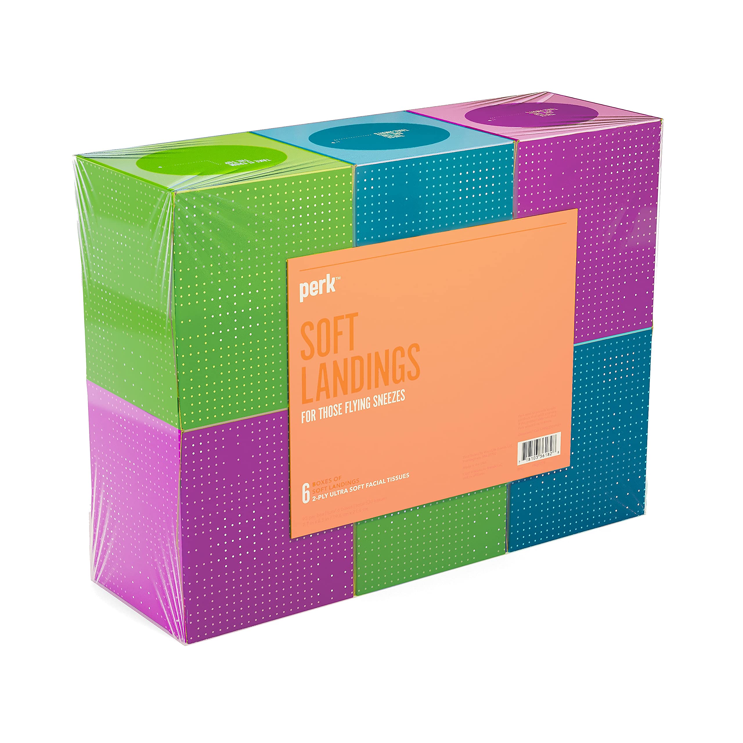 Perk PK57779CT Ultra Soft 2-Ply White Facial Tissues - 95 Sheets per Box | Bulk Bathroom & Office Tissue for Home, Travel & Daily Use