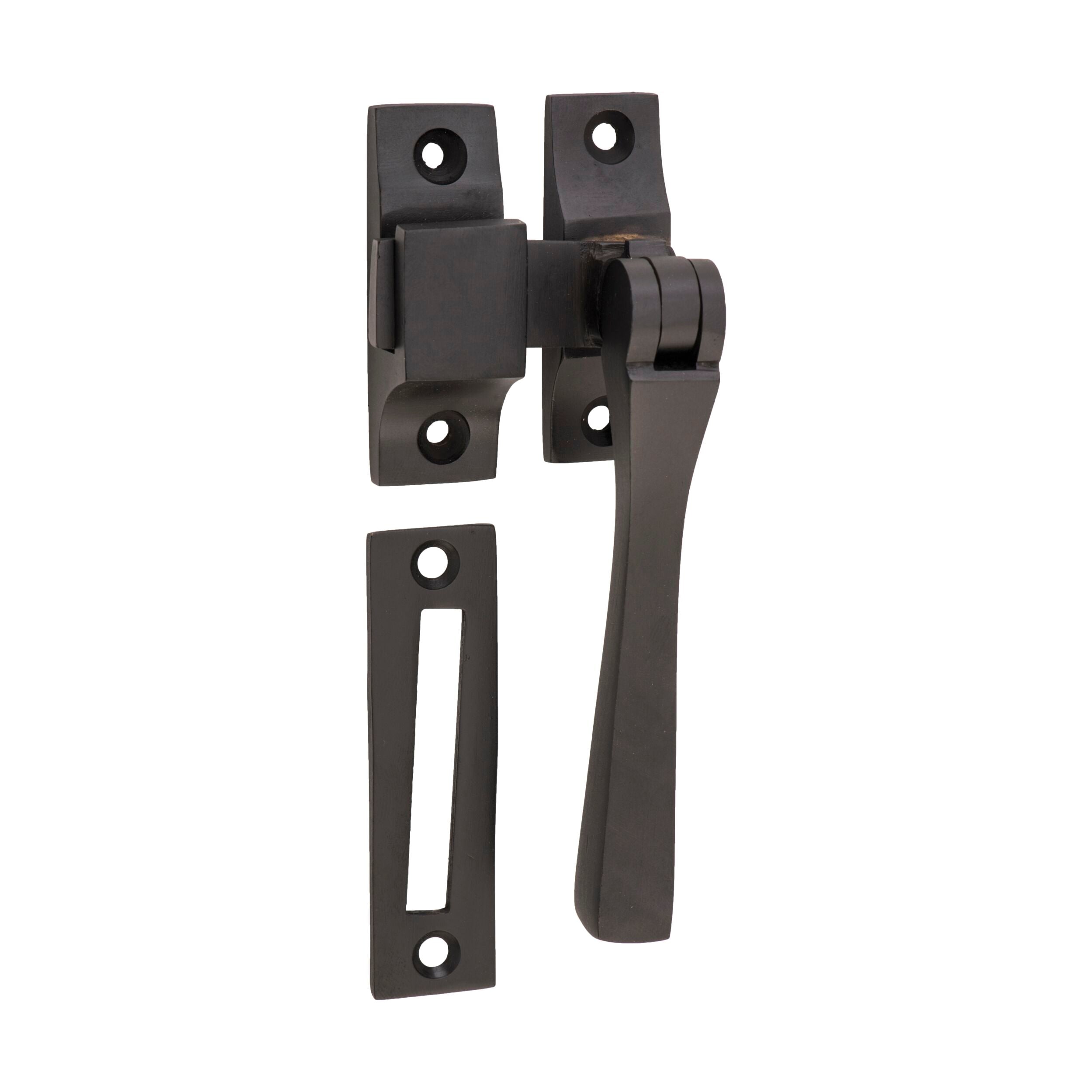1823 Casement Window Fastener - Square Matte Black (W35xP30) - Secure & Durable Lock for Home & Commercial Windows