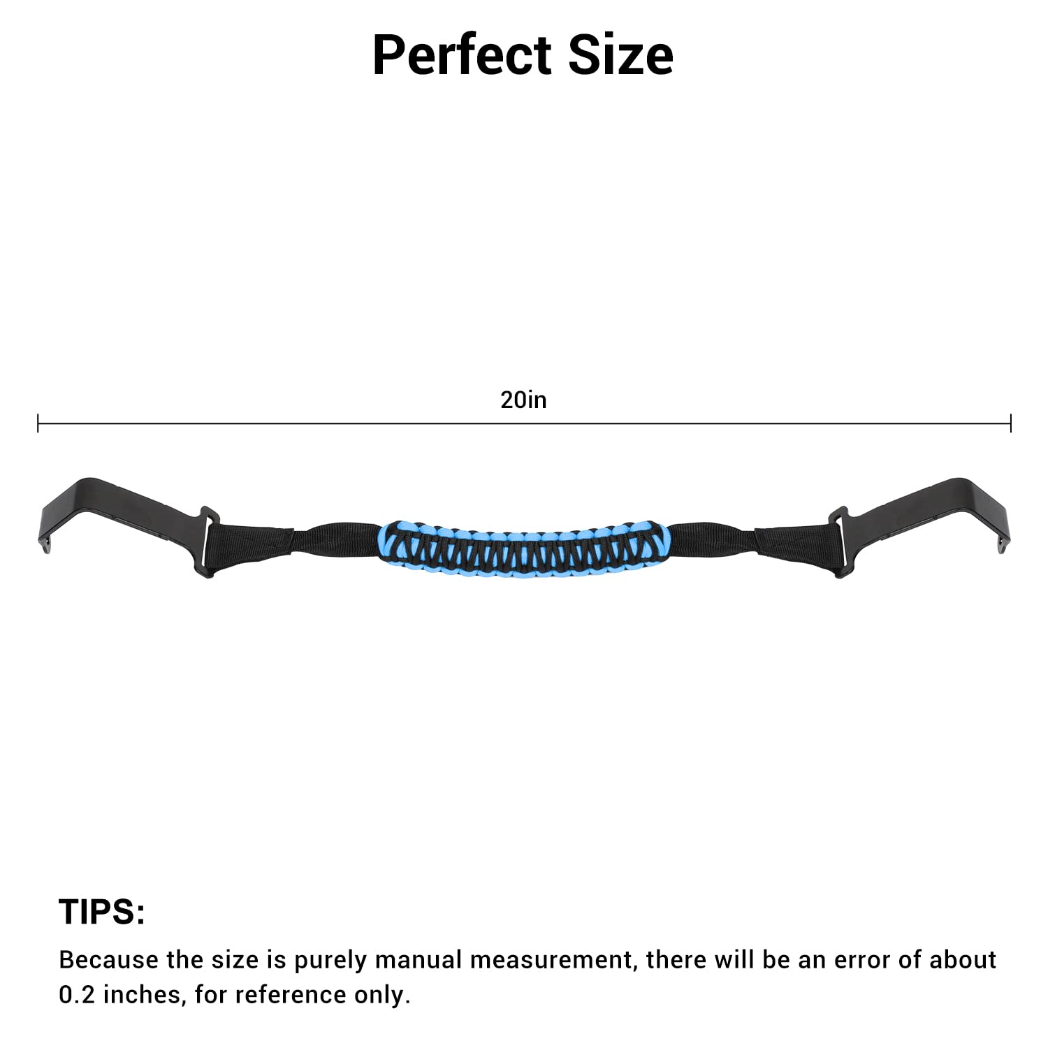 CheroCar Heavy Duty Steel Roll Bar Grab Handles for 2018-2021 Jeep Wrangler JL & 2020-2021 Jeep Gladiator JT - Blue | Off-Road Accessories for Enhanced Safety & Convenience | Perfect for Trail Riding, Rock Crawling & Adventure Trips