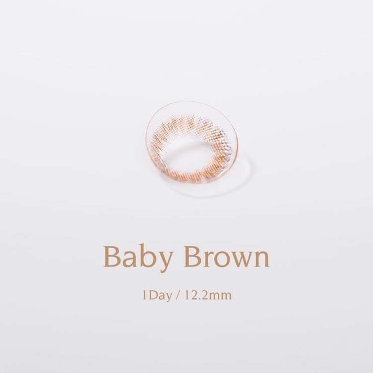 Bausch + Lomb Lacelle Baby Brown Colored Contact Lenses (30 Pack, Daily Disposable) - Natural Eye Color Enhancement for Daily Wear & Special Occasions