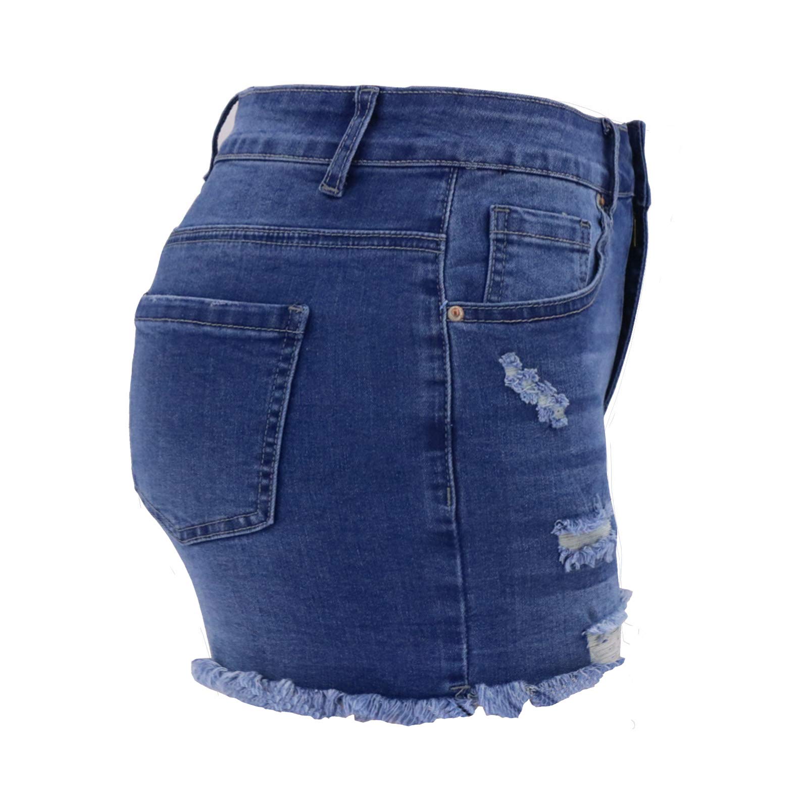 Atditama Women's Ripped Denim Shorts - Stretch Skinny Frayed Jean Shorts for Summer | Casual Beachwear & Street Style Outfits