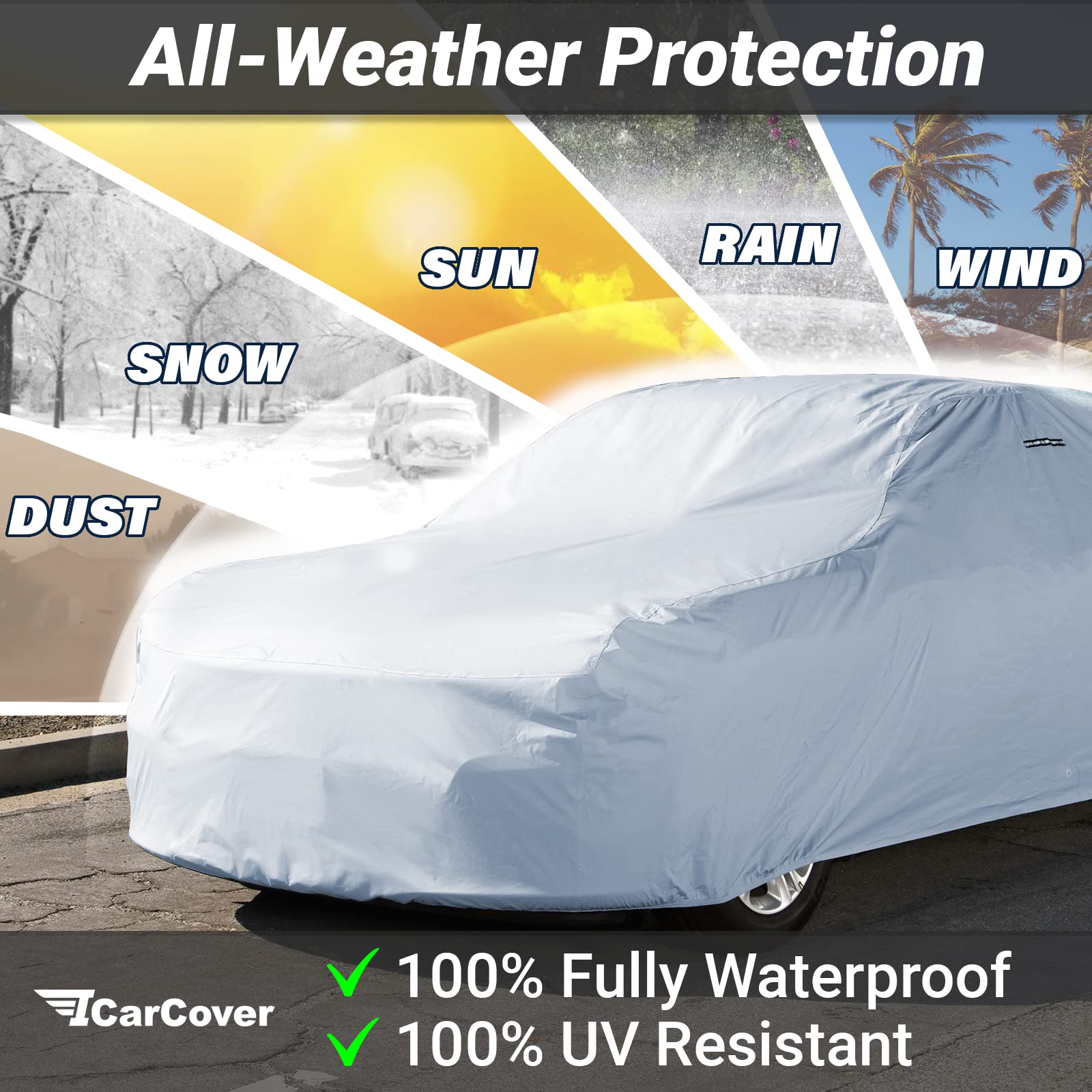 Premium Waterproof All-Weather Car Cover for 1959-1970 Buick LeSabre - UV, Rain, Snow & Hail Protection - Indoor/Outdoor Automotive Accessory for Full Exterior Protection - Perfect for Garage Storage, Travel & Long-Term Vehicle Preservation