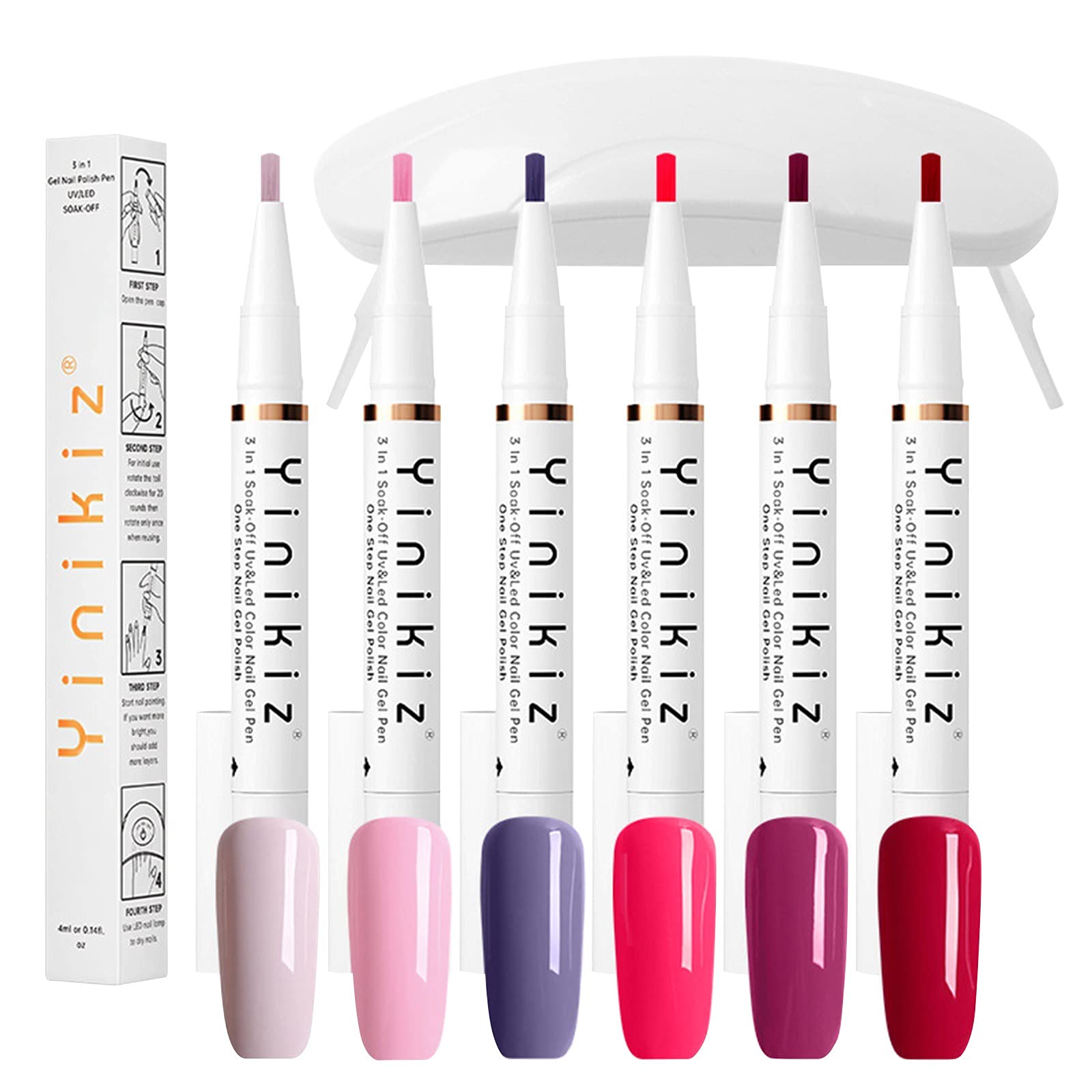 4ml Gel Nail Polish Coat Base Pen & Sealer Brush Kit - No Gel Needed for Strong, Shiny Nails | Perfect for DIY Manicures & Salon-Quality Nails at Home