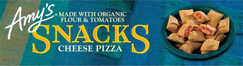 Amy's Organic Cheese Pizza Snacks - Frozen Microwave Meals Made with Organic Flour & Tomatoes (6 oz) | Quick Lunch, School Snacks & Busy Weeknight Dinners
