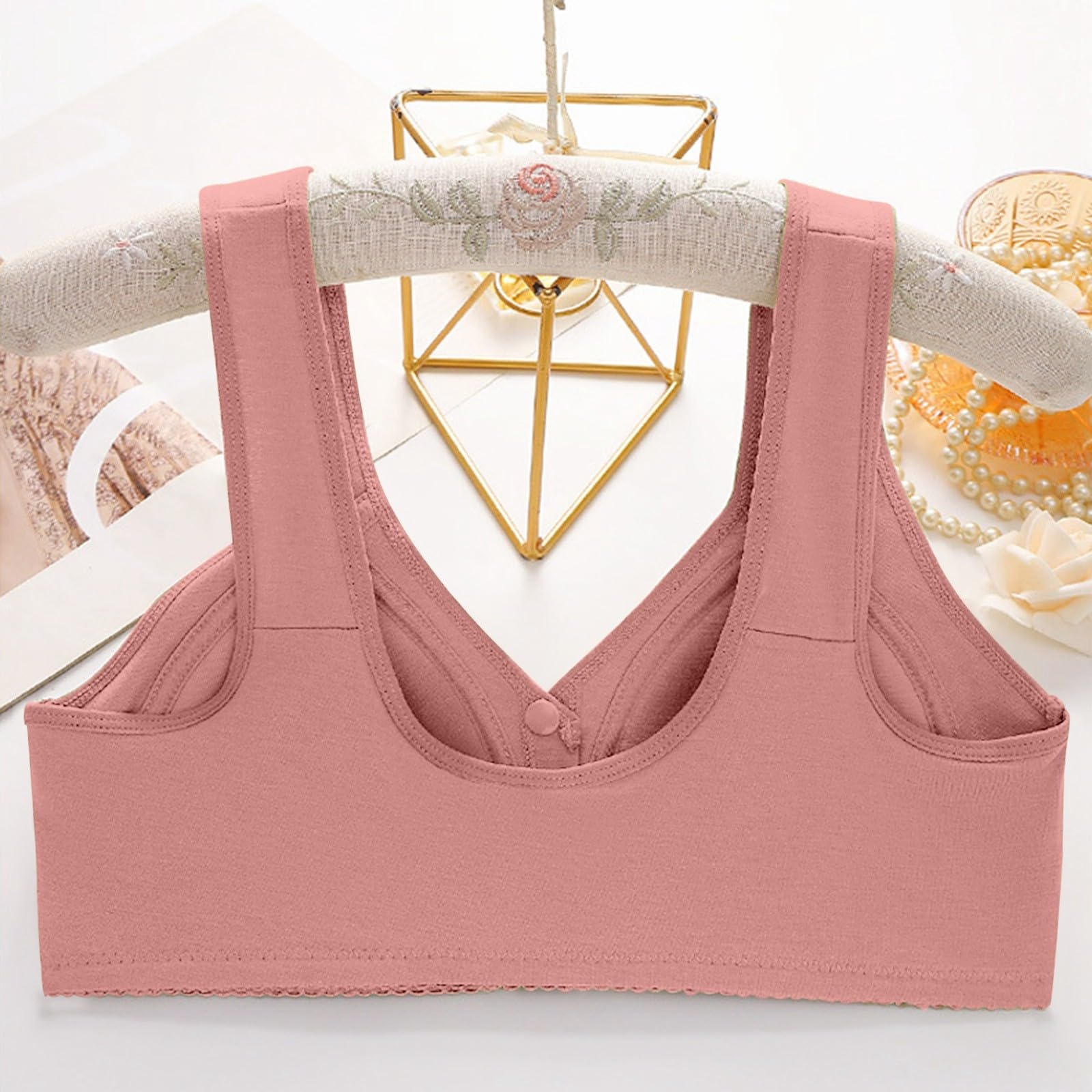 Front Closure Women's Sports Bra - Breathable Workout Top with Minimizer Support, No Padding for Comfort & Lift | Perfect for Yoga, Running & Gym