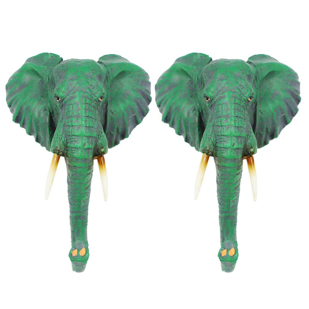 Vintage Resin Elephant Wall Hooks - 2 Pack Bathroom Towel Holder, Shower Hooks for Loofah & Sponge - Animal-Themed Nursery Decor, Baby Room & Bathroom Organization Accessories - Perfect for Farmhouse, Boho & Kids' Bathroom Decor