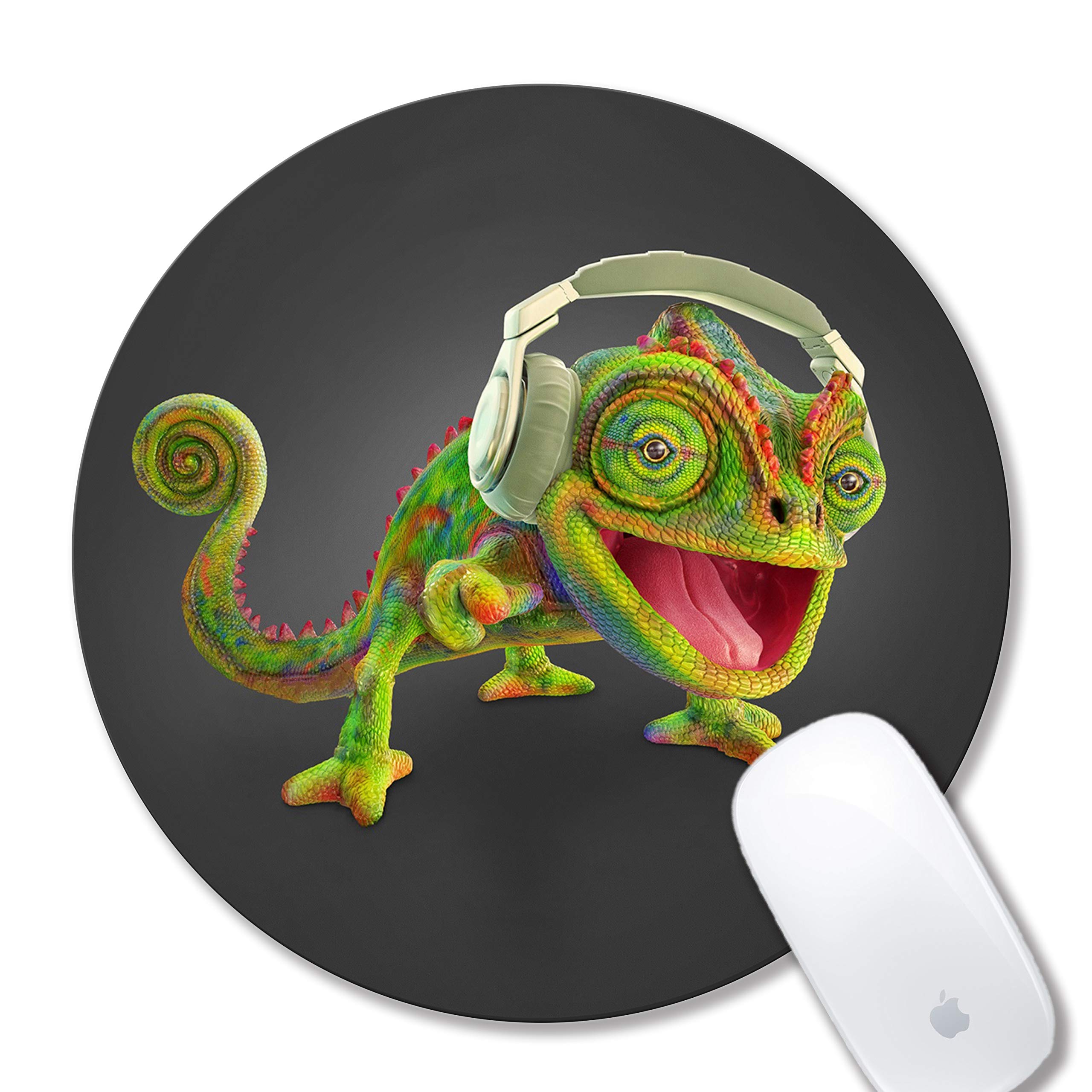 Custom Non-Slip Rubber Mouse Pad for Wireless Mouse - Personalized Chameleon Design Computer Mousepad for Office & Gaming Use