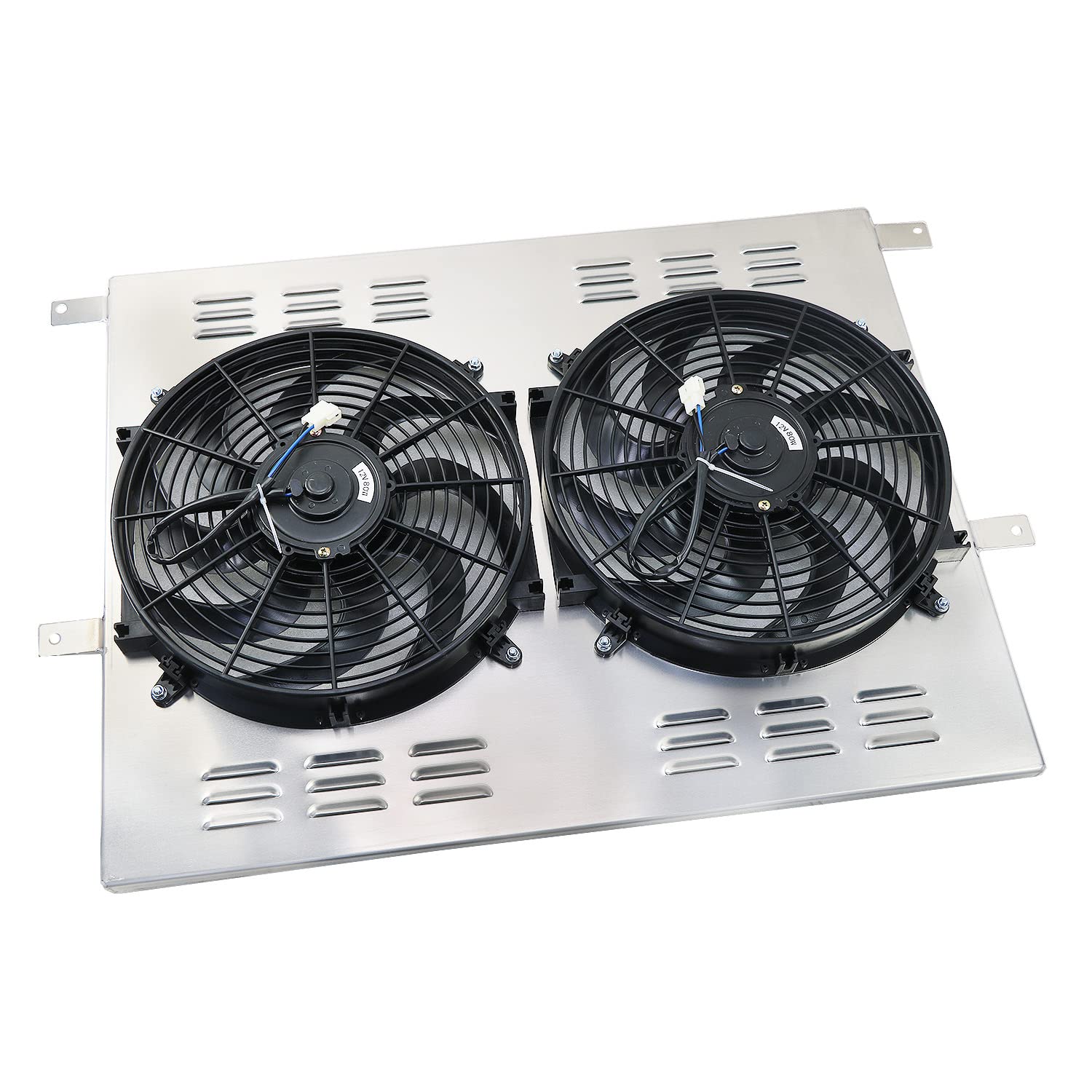 High-Performance Aluminum Radiator Shroud with Electric Fan for 1983-1996 Ford F150 F250 F350 Powerstroke 6.9L 7.3L Diesel Engines - Perfect for Off-Roading & Heavy-Duty Towing