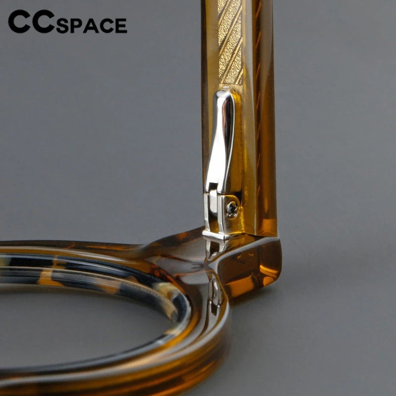 CCspace Unisex Full Rim Round Acetate Eyeglasses Frame 300968 - Lightweight & Durable for Reading, Work, and Daily Wear