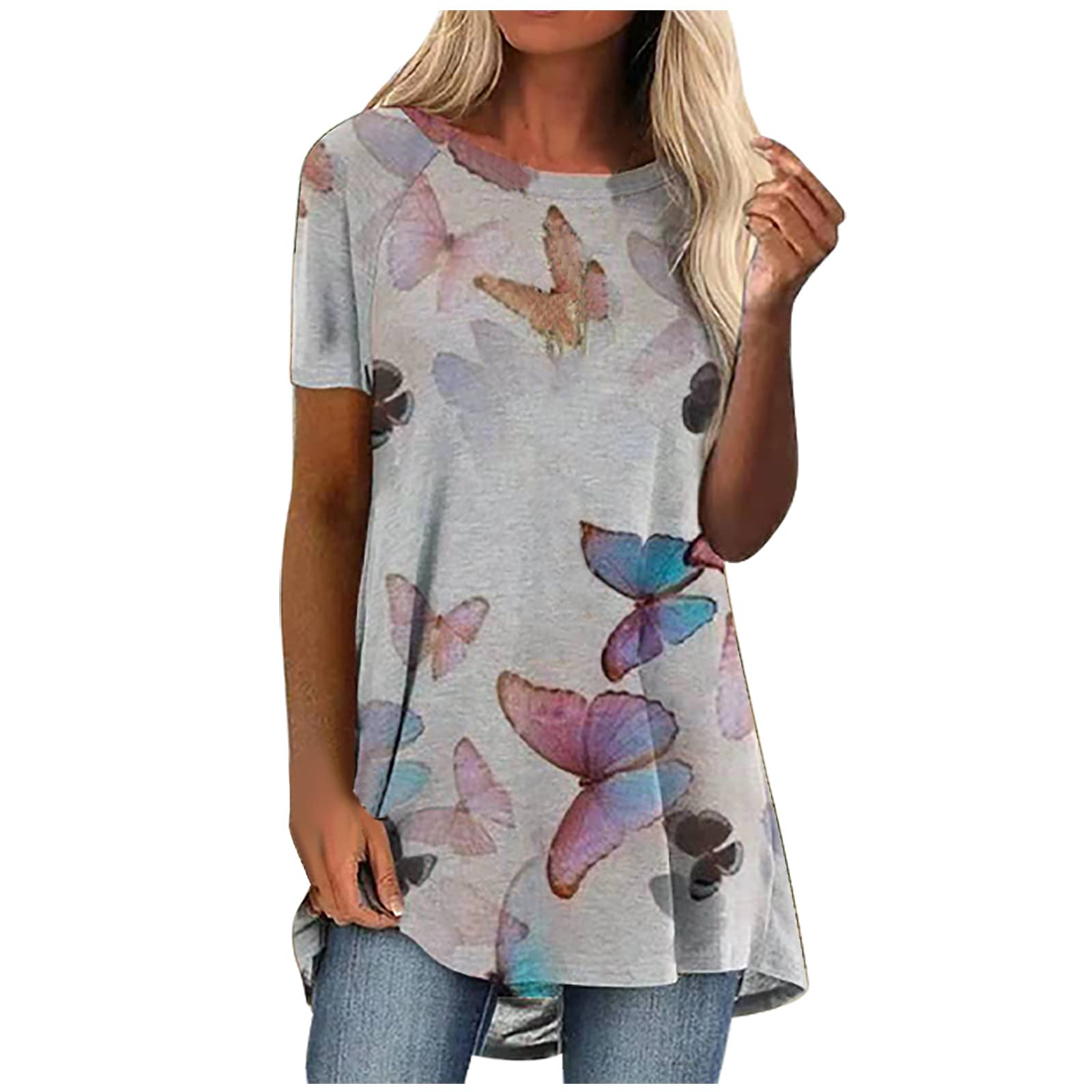 Women's Casual Summer Tops - Short Sleeve Dot Print Blouses & Rocker Tank Tops | Perfect for Beach Outings, Music Festivals & Everyday Wear