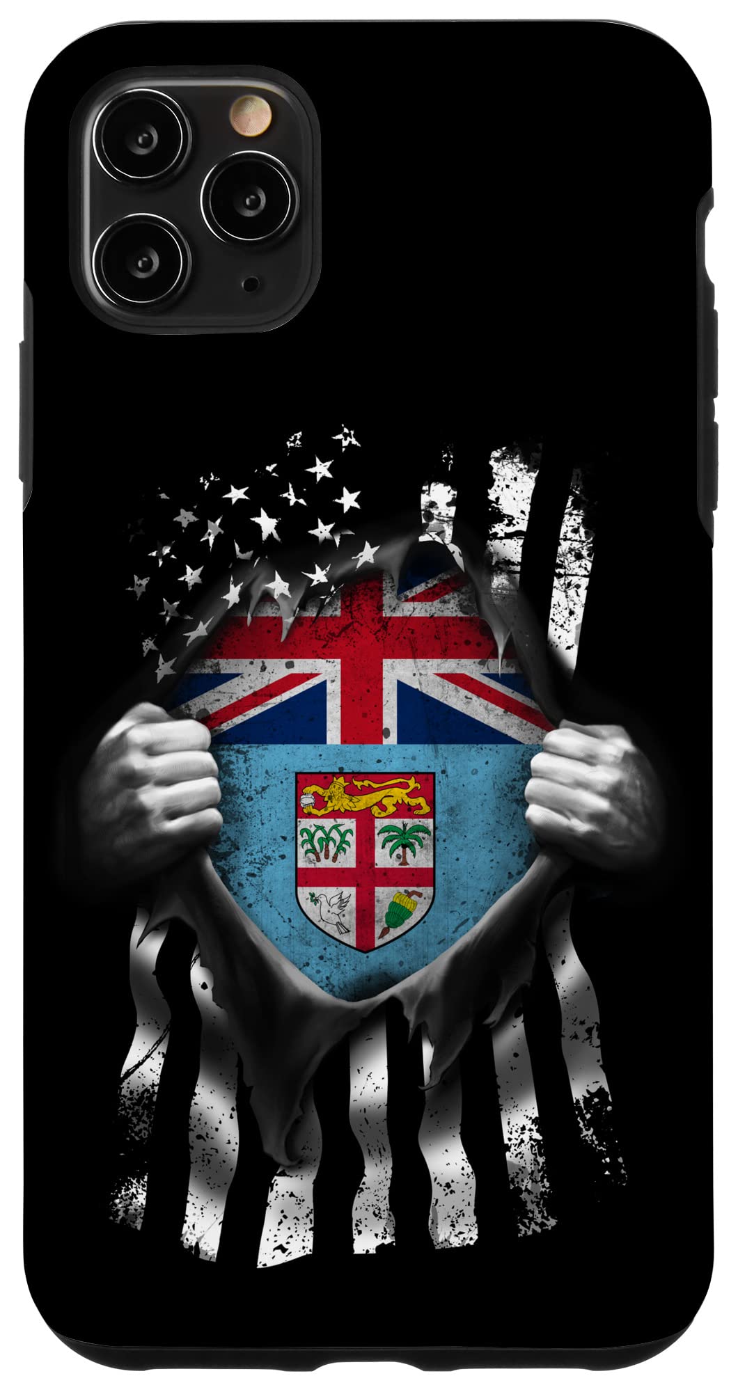 iPhone 11 Pro Max Case with Fiji & USA Flag Design - Durable Protective Cover for Fijian American Pride | Perfect for Travel, Work & Everyday Use
