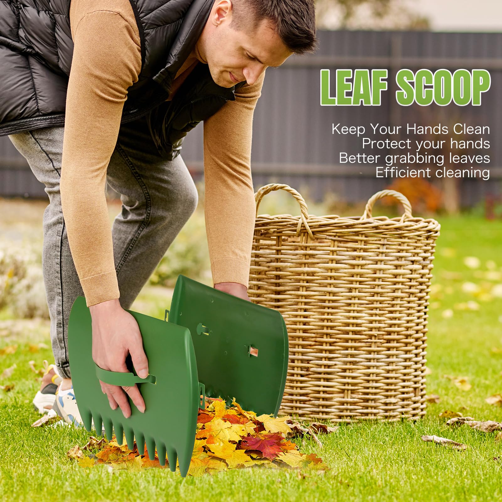 **JOYHALO 65 Inch Metal Leaf Rake with 25 Tines - 32 Gallon Leaf Bags & Scoop Included - 18in Wide Garden Rake for Lawns, Yard, Camping & Shrub Cleaning - Heavy Duty Outdoor Rake for Leaves, Grass & Bush Maintenance**    *(Perfect for Fall Cleanup, Gardening, Landscaping, and Outdoor Yard Work)*