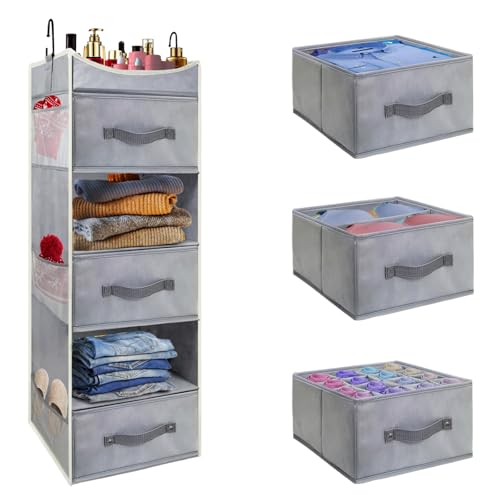 Grey - 6 Tier + Drawers