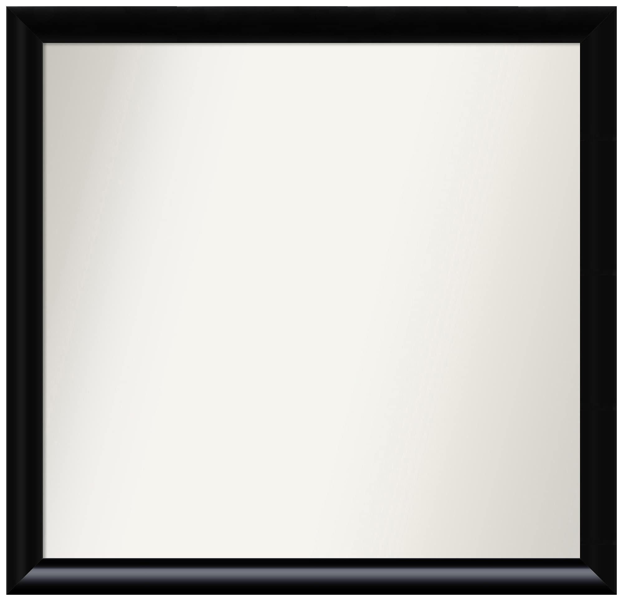 Amanti Art Non-Beveled Custom Wall Mirror 28x29 Inches - Steinway Black Scoop Frame - Bathroom, Living Room, Bedroom Decor - Various Sizes Available - Elegant Black Framed Mirror for Home & Office