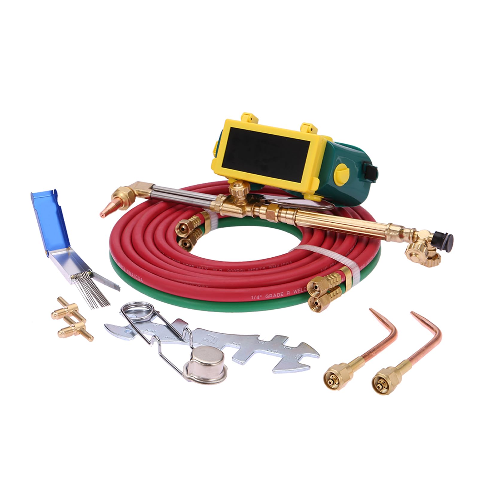 Professional Oxygen Acetylene Welding Torch Kit - Portable Brazing & Cutting Torch with Long Pipe Brass Nozzle & Pressure Gauge - Perfect for Metal Fabrication, HVAC Repair, and DIY Welding Projects