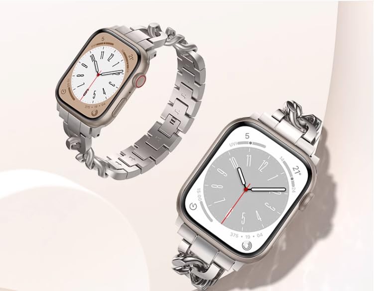 Kolgios 38mm 40mm 41mm 42mm 44mm 45mm 46mm Women's Fashion Smartwatch Bands - Compatible with Apple Watch Series 10/9/8/7/6/SE/5/4 - Stylish Replacement Bracelet Strap for iWatch - Perfect Gift for Her - Ideal for Workouts, Office Wear & Everyday Fashion Accessory