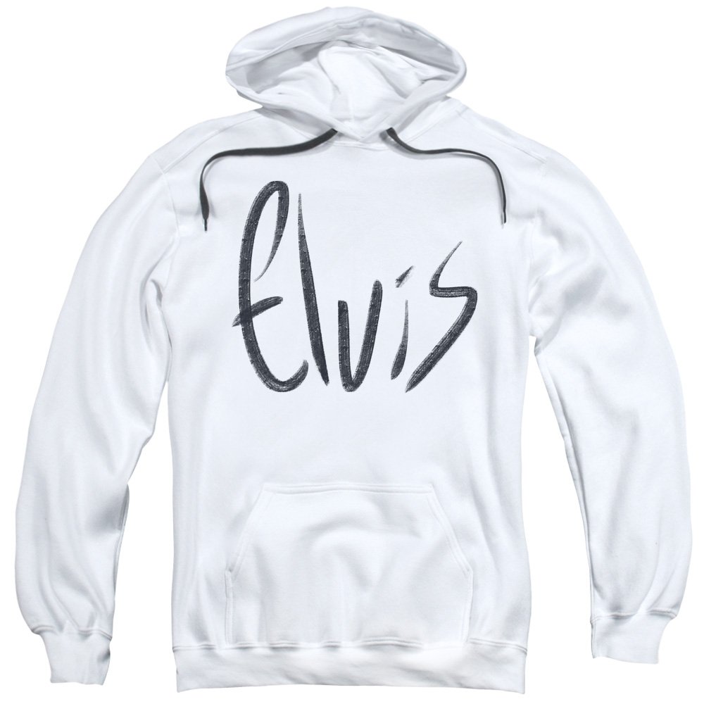 Elvis Presley Sketchy Name Pullover Hoodie for Men - Vintage Rock Music Sweatshirt for Concerts, Casual Wear & Fan Gifts