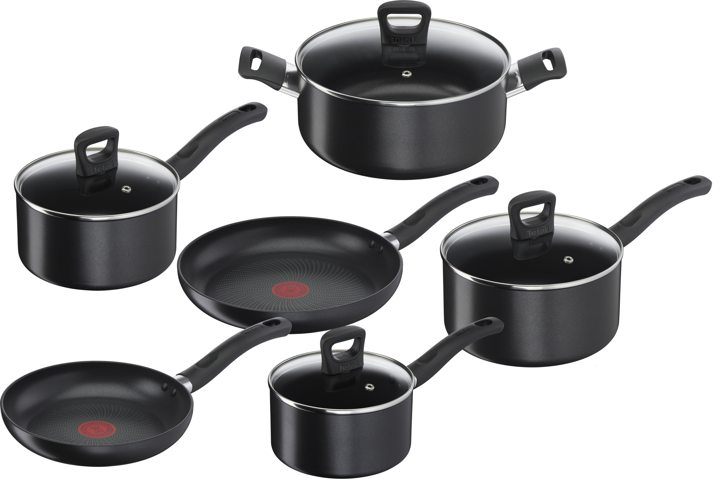 Tefal Enhance Induction Non Stick 6-Piece Cookware Set - Durable PFOA-Free Pots and Pans for Gas, Electric & Induction Stoves - Perfect for Frying, Boiling & Everyday Cooking