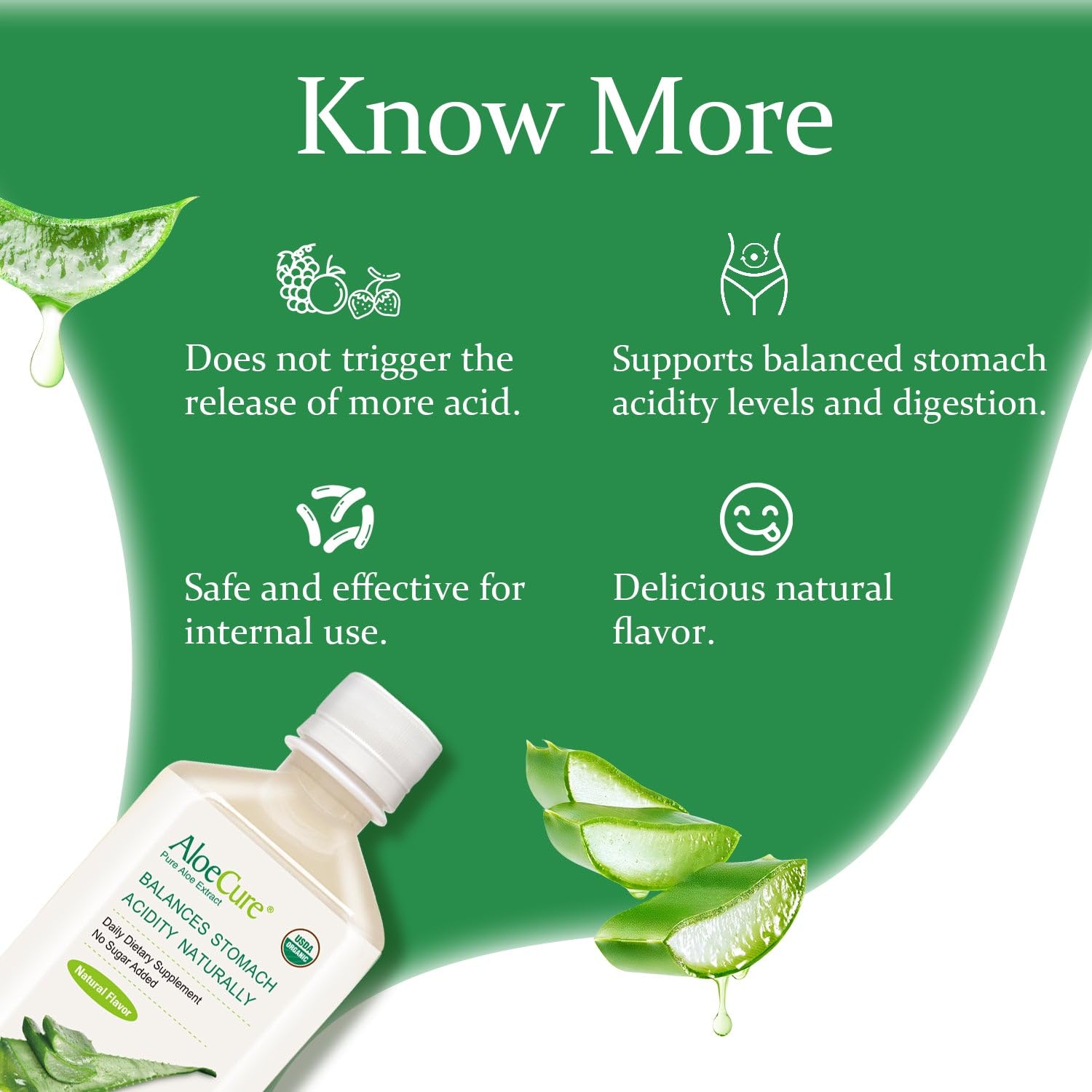 USDA Organic Aloe Vera Juice - Pure Aloe Juice for Digestion, Immune Support & Stomach Health | 18-Pack 500ml Bottles | Fresh Harvest Within 12 Hours | Perfect for Daily Wellness, Detox & Skin Care