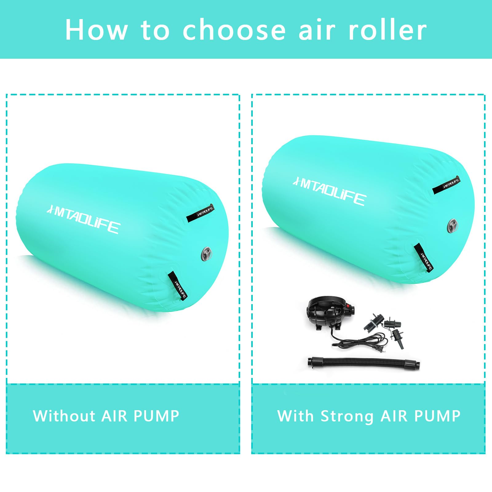 Hmtaolife Inflatable Gymnastics Air Roller & Tumble Mat - Yoga, Cheerleading & Backbend Trainer for Home Use - Perfect for Kids' Tumbling Practice, Stretching Exercises & Backbend Training