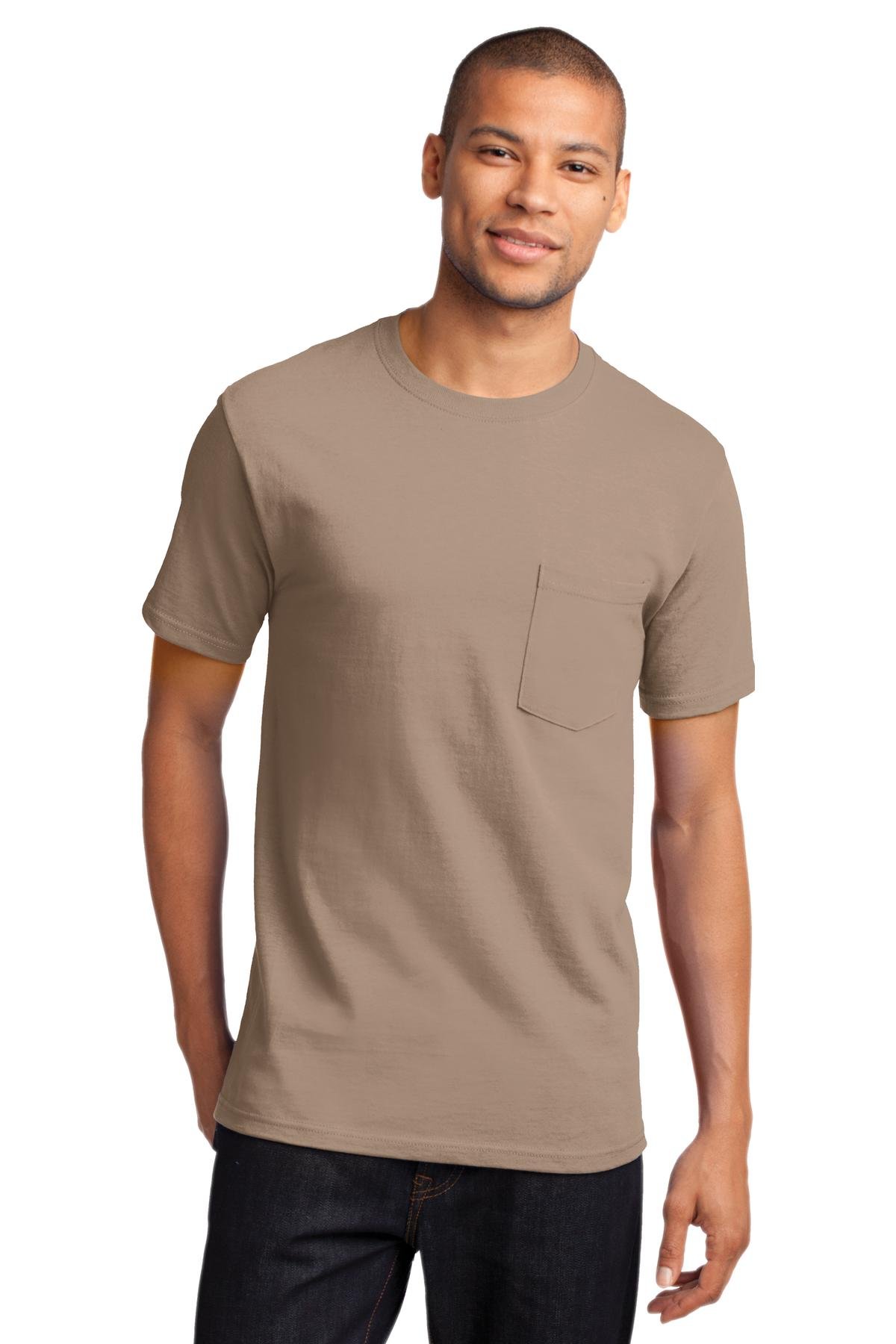 Port & Company PC61PT Tall Essential Pocket T-Shirt for Men - Comfortable Cotton Crew Neck Tee for Work, Casual Wear & Everyday Use