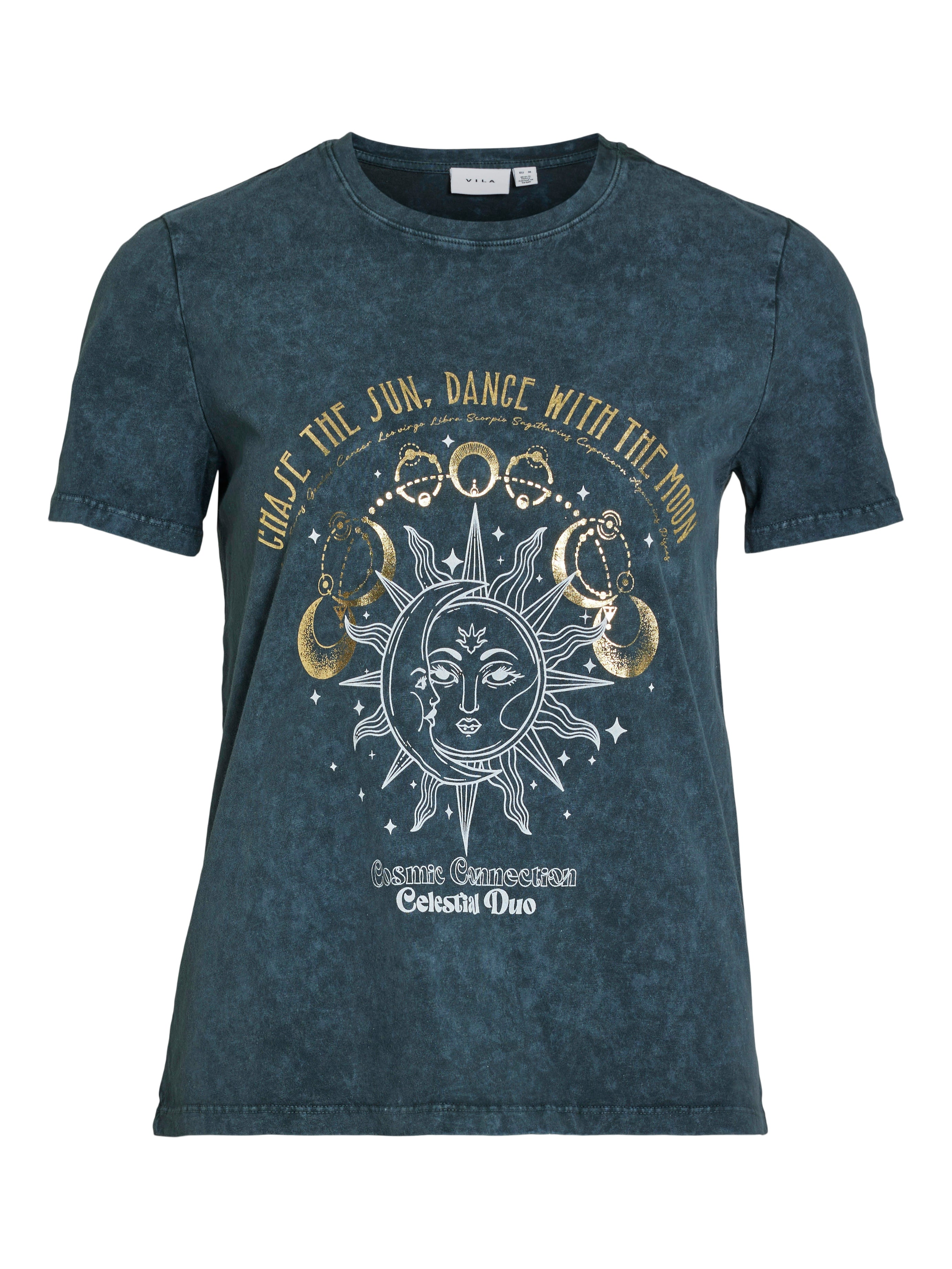 Cosmic Connection Graphic T-Shirt for Men & Women - Black & Grey Space Design - Perfect for Casual Wear, Gifts & Astronomy Lovers