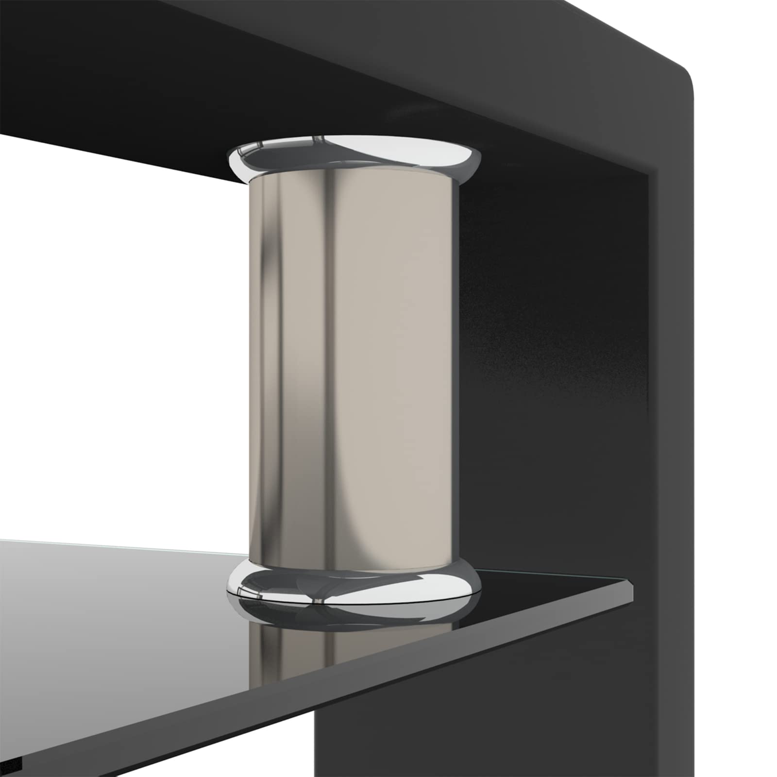 Modern 2-Tier Glass Coffee Table with Storage Shelf - Black Center Table for Living Room | Stylish Living Room Furniture | Perfect for Small Spaces & Entertaining Guests