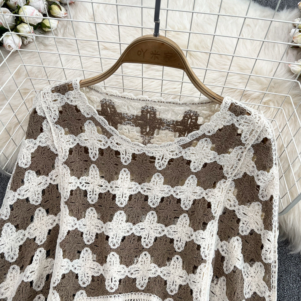 Stylish Round Neck Fringe Knit Cape Sweater for Women - Cozy Winter Layering Top 472 | Perfect for Casual Outings, Office Wear & Holiday Fashion