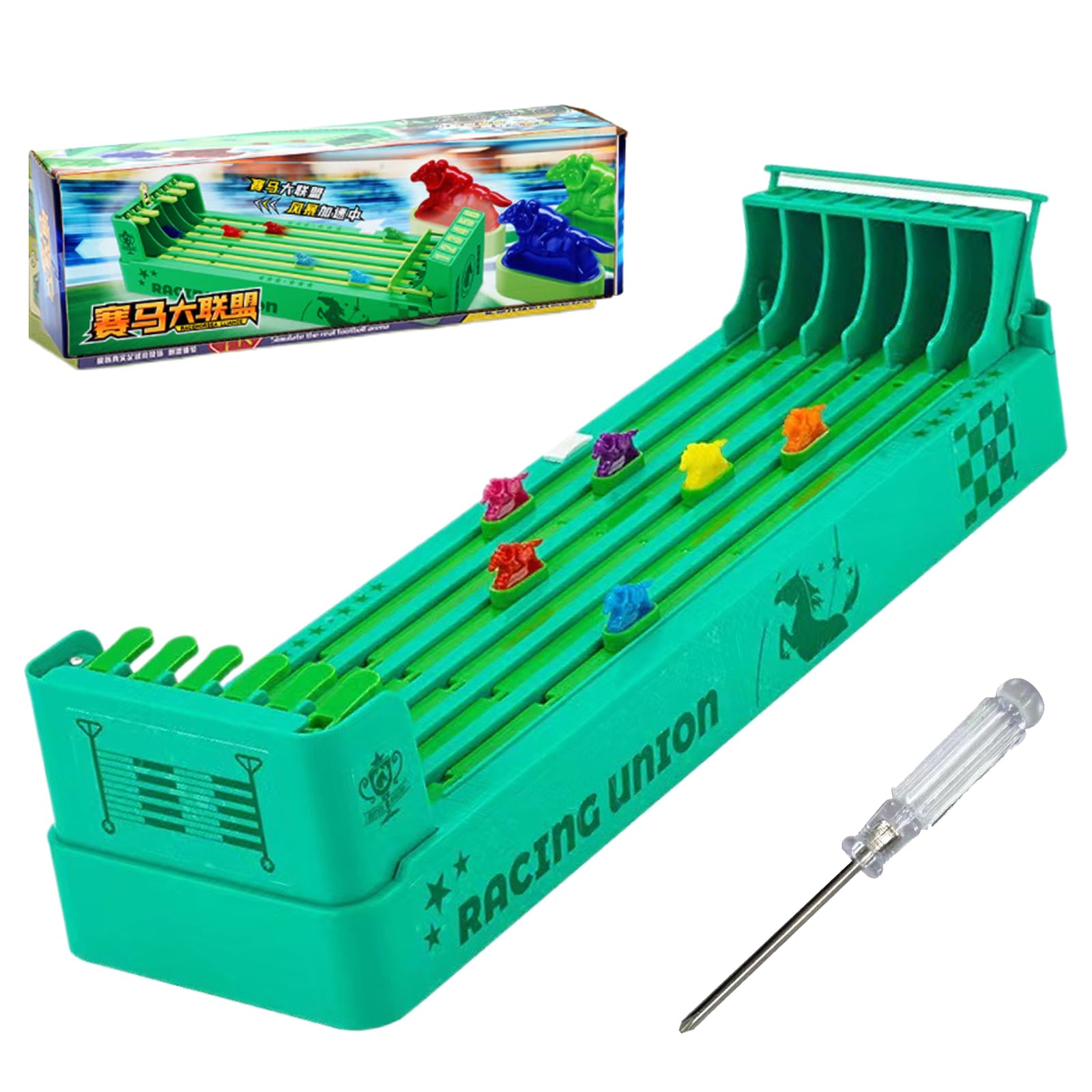 Electric Horse Racing Game Set with 6 Horses - Mini Portable Tabletop Football Game for Family Party Entertainment | Fun Indoor & Outdoor Table Games for Kids & Adults